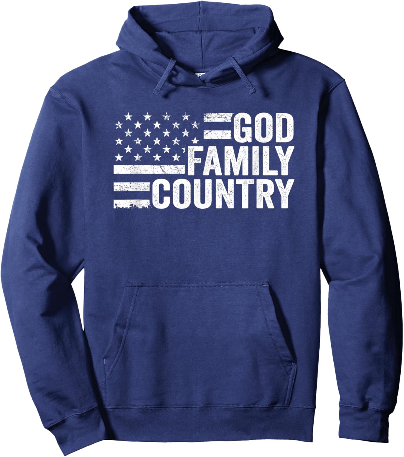 God Family Country - Patriotic Christian American Flag Women Men Hoodie - Hoodie | Navy
