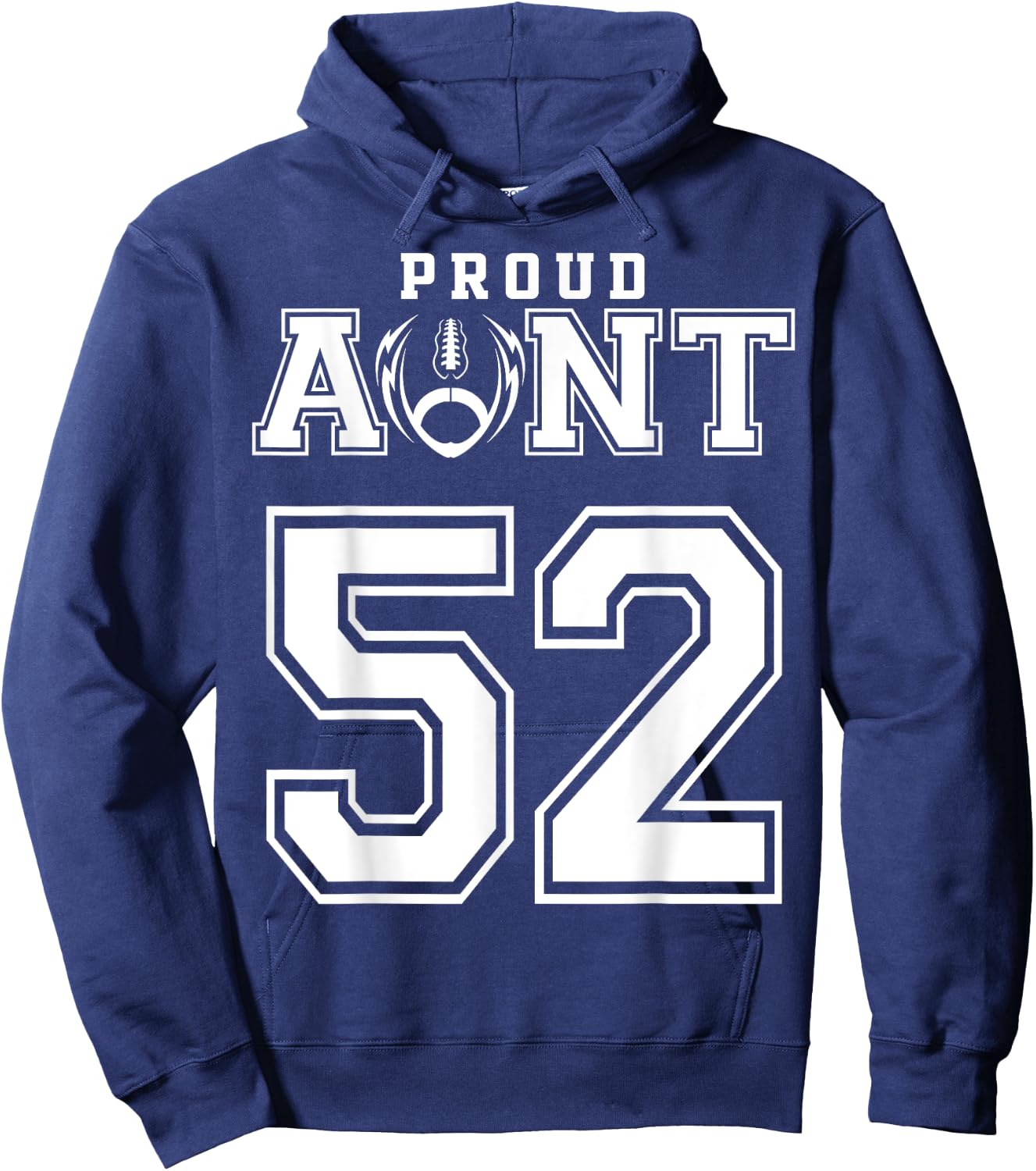 Custom Proud Football Aunt Number 52 Personalized Hoodie - Hoodie | Navy