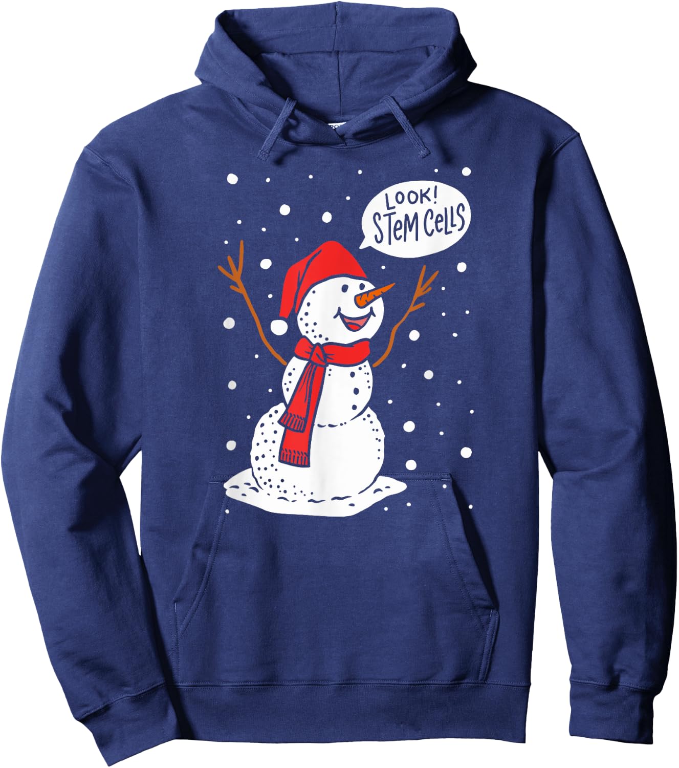 Look Stem Cells Snowman Funny Biology Student Christmas Hoodie - Hoodie | Navy