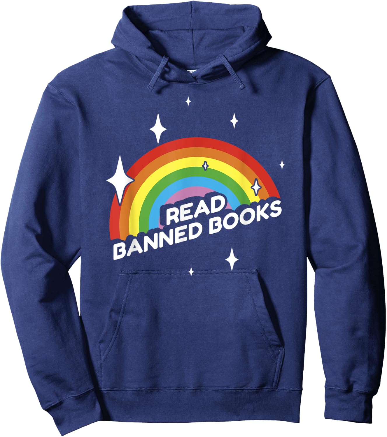 Read Banned Books Funny Sarcastic Rainbow Library School USA Hoodie - Hoodie | Navy