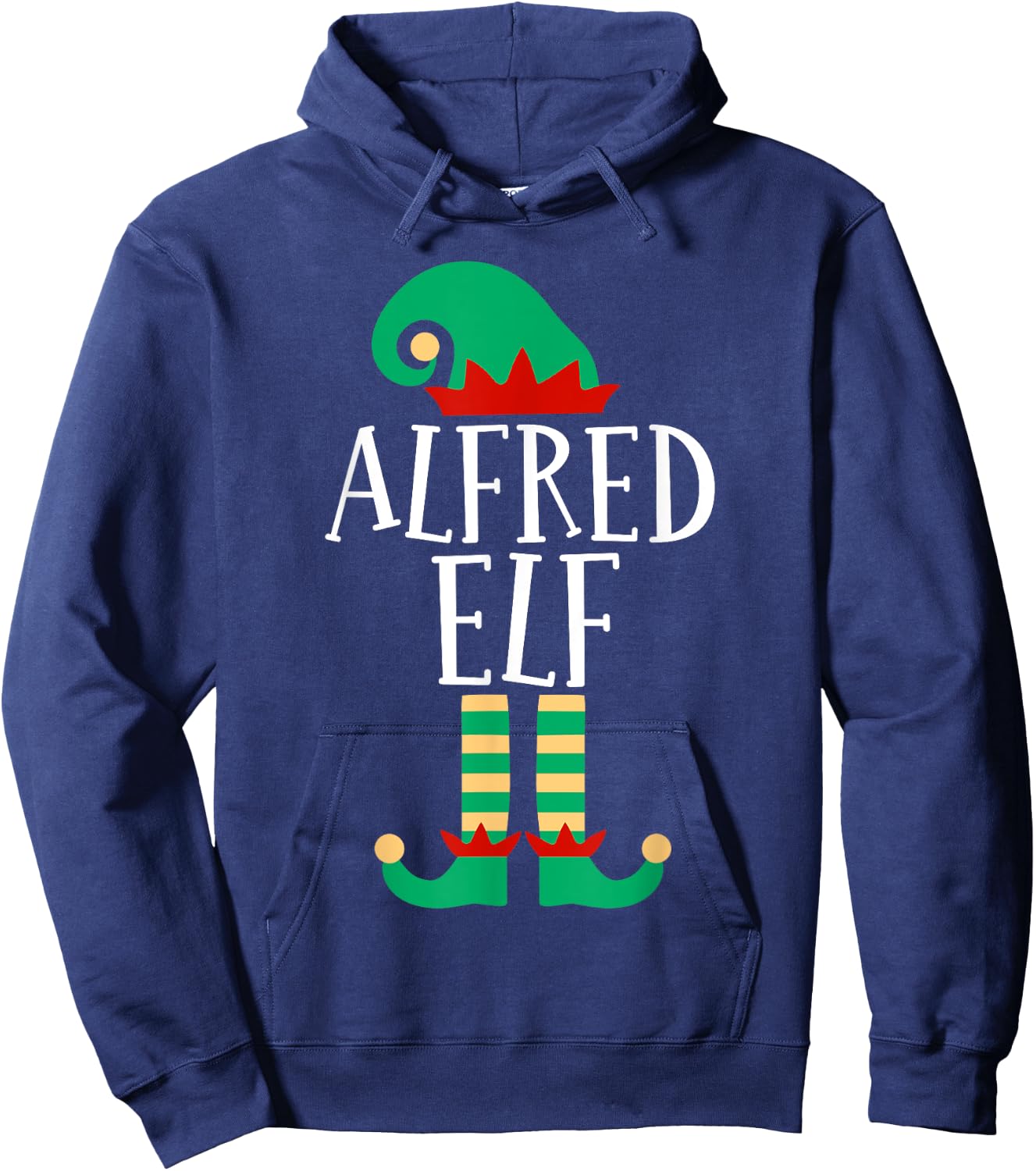The Alfred Elf Funny Family Matching Christmas Pajamas Hoodie - Hoodie | Navy