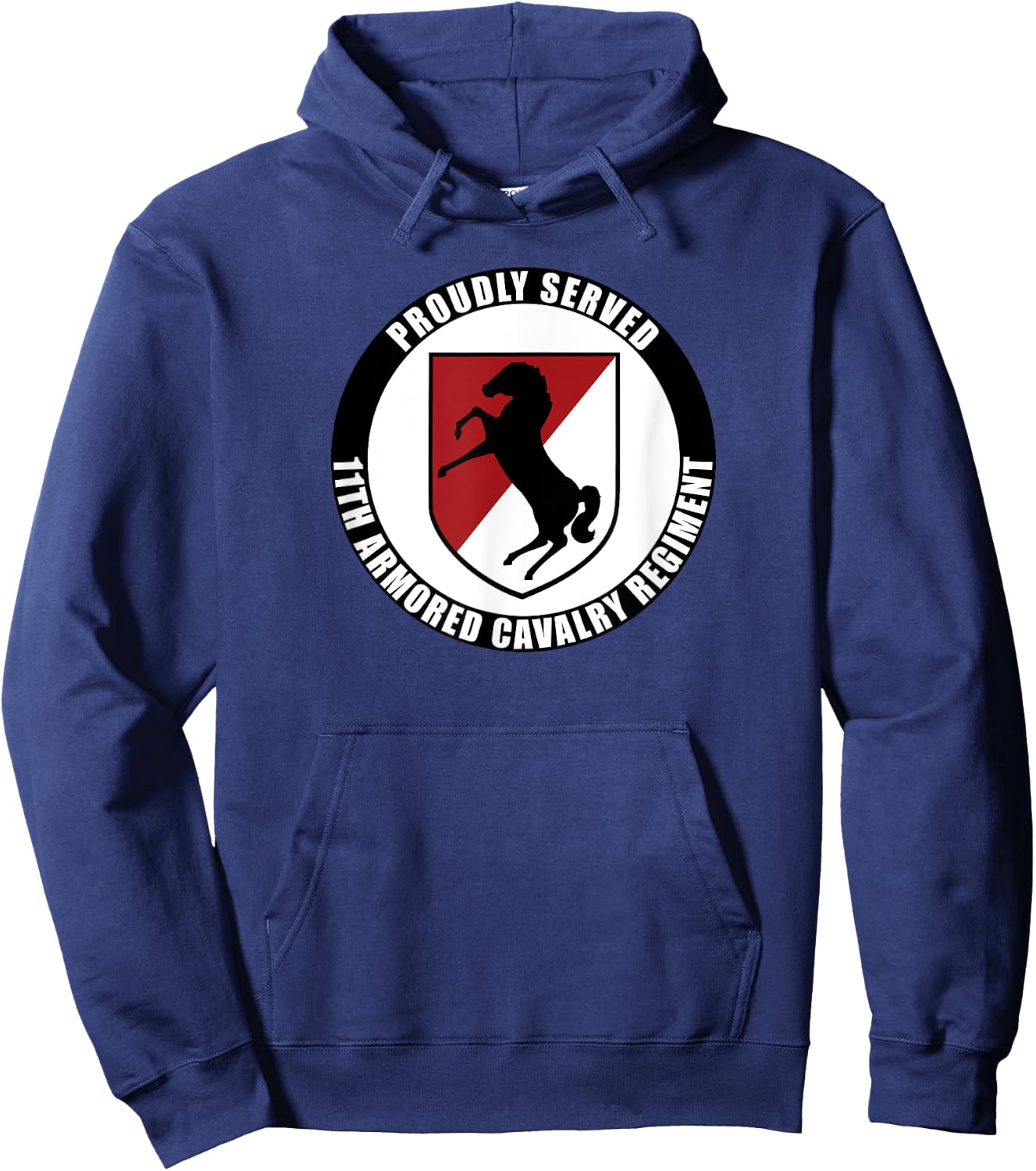 Proudly Served 11th Armored Cavalry Regiment Army Veteran Hoodie - Hoodie | Navy