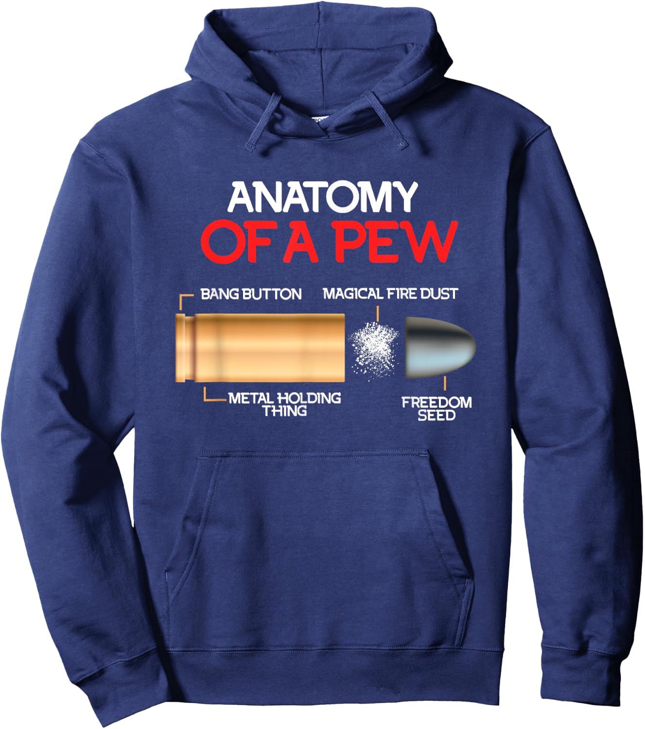Waffen Anatomie Handfeuerwaffe Pistolen Munition Men's Black Modern Letter Print , Small, Short Sleeve, Classic Fit, Pull On, Straight Hemline, Round Neck, Regular Body, US Size Small Hoodie - Hoodie | Navy