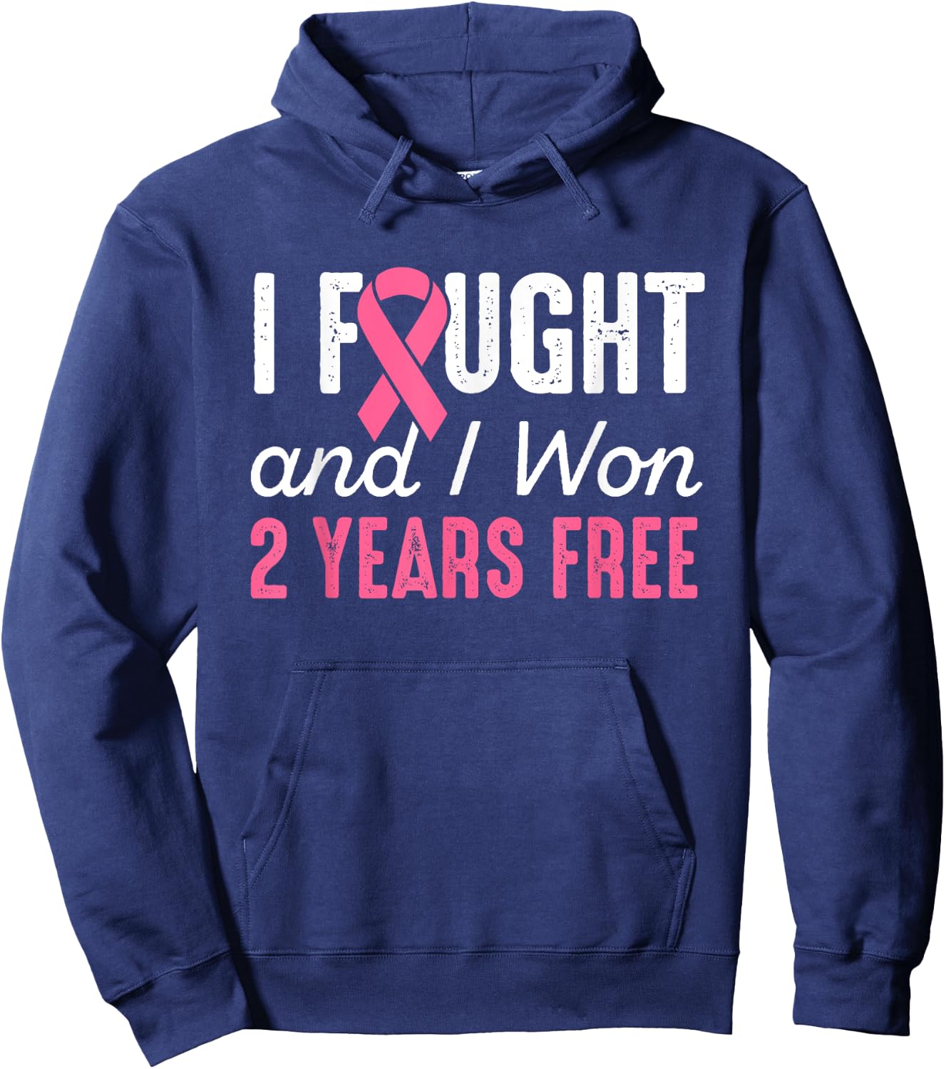 Breast Cancerversary 2 Years Breast Cancer Free Shirt Gift Hoodie - Hoodie | Navy