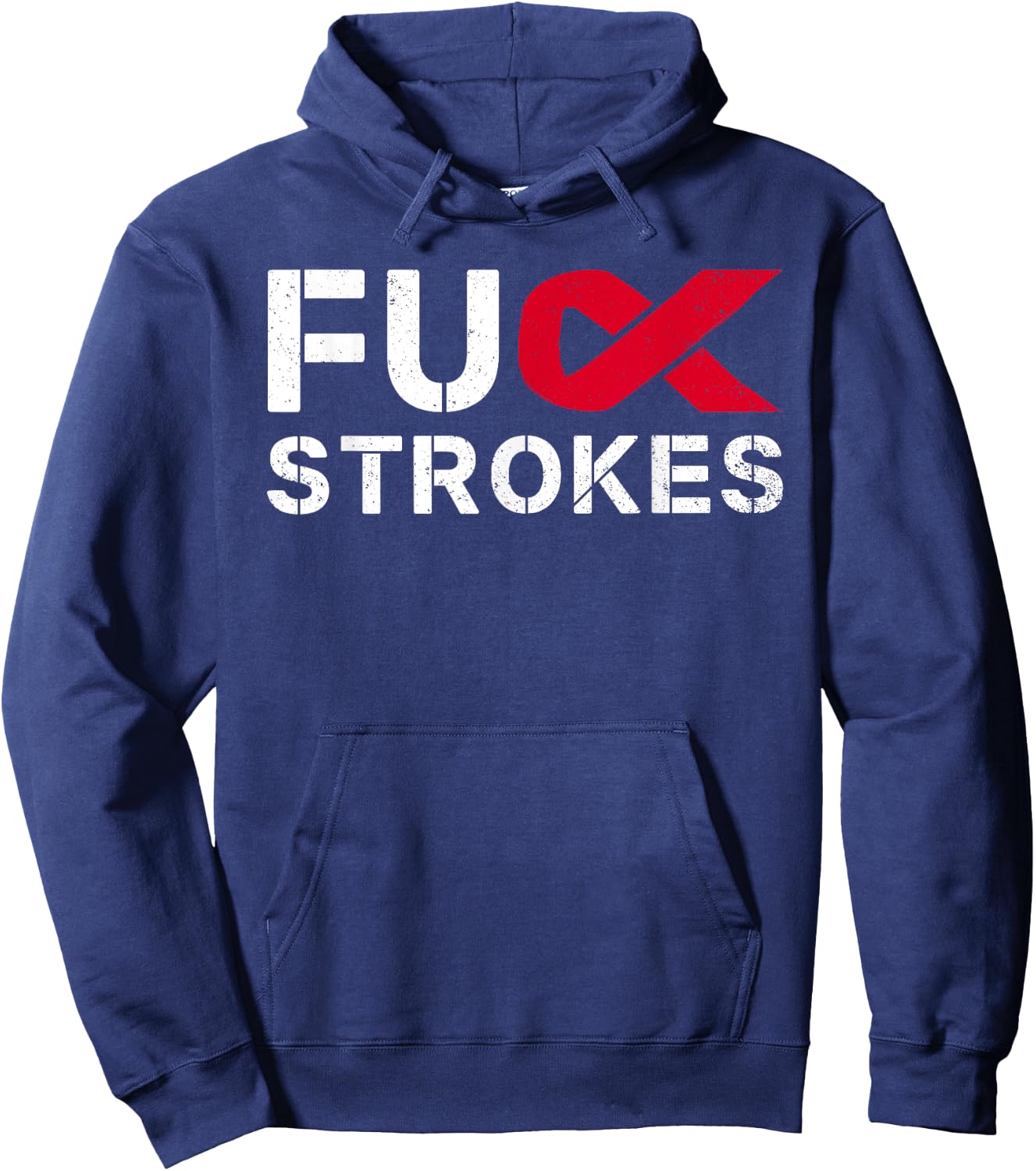 Fuck Strokes FU Survivor Stroke Awareness Month Red Ribbon Hoodie - Hoodie | Navy