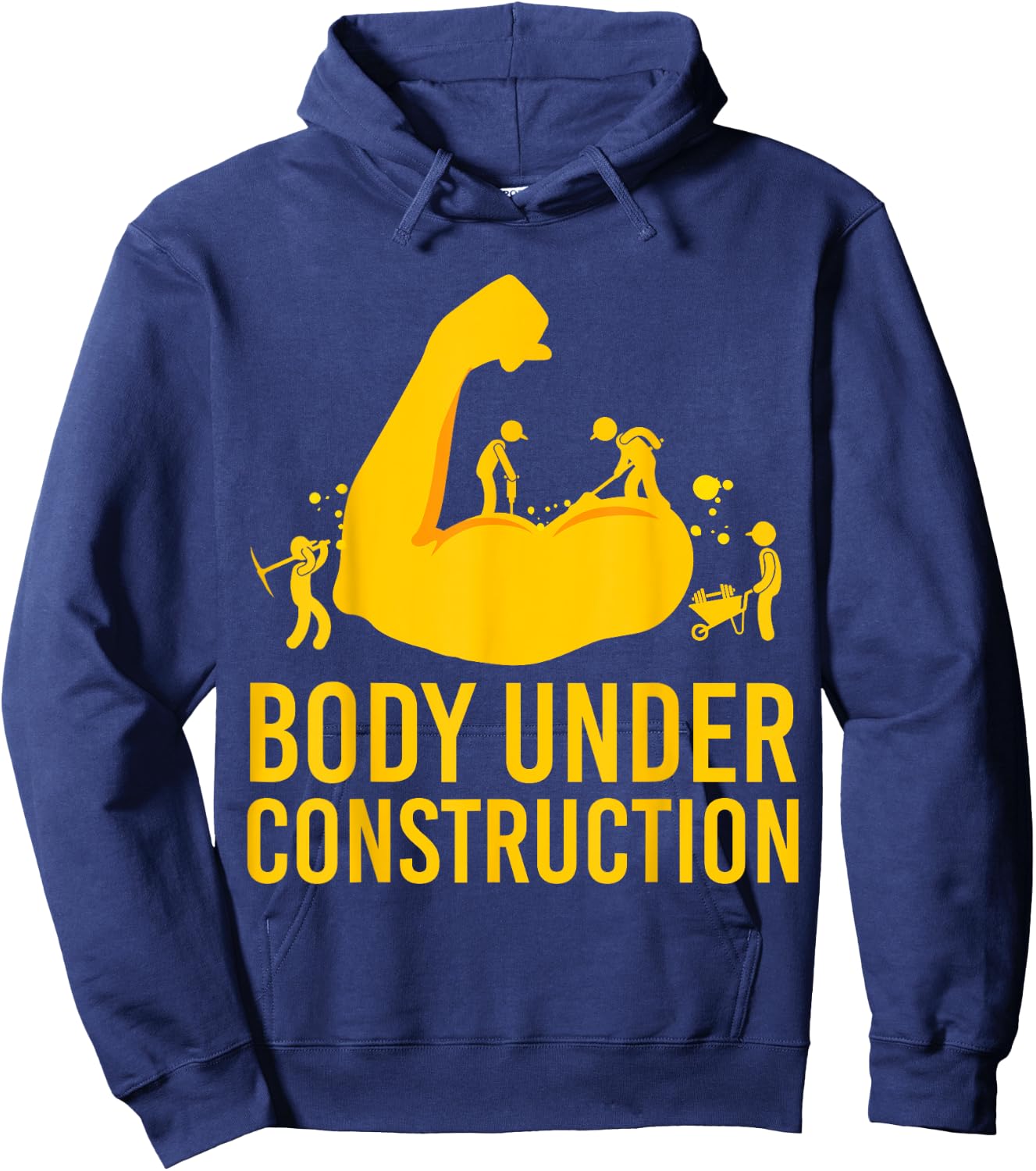 Bodybuilder Body Under Construction Funny Gym Bodybuilding Hoodie - Hoodie | Navy