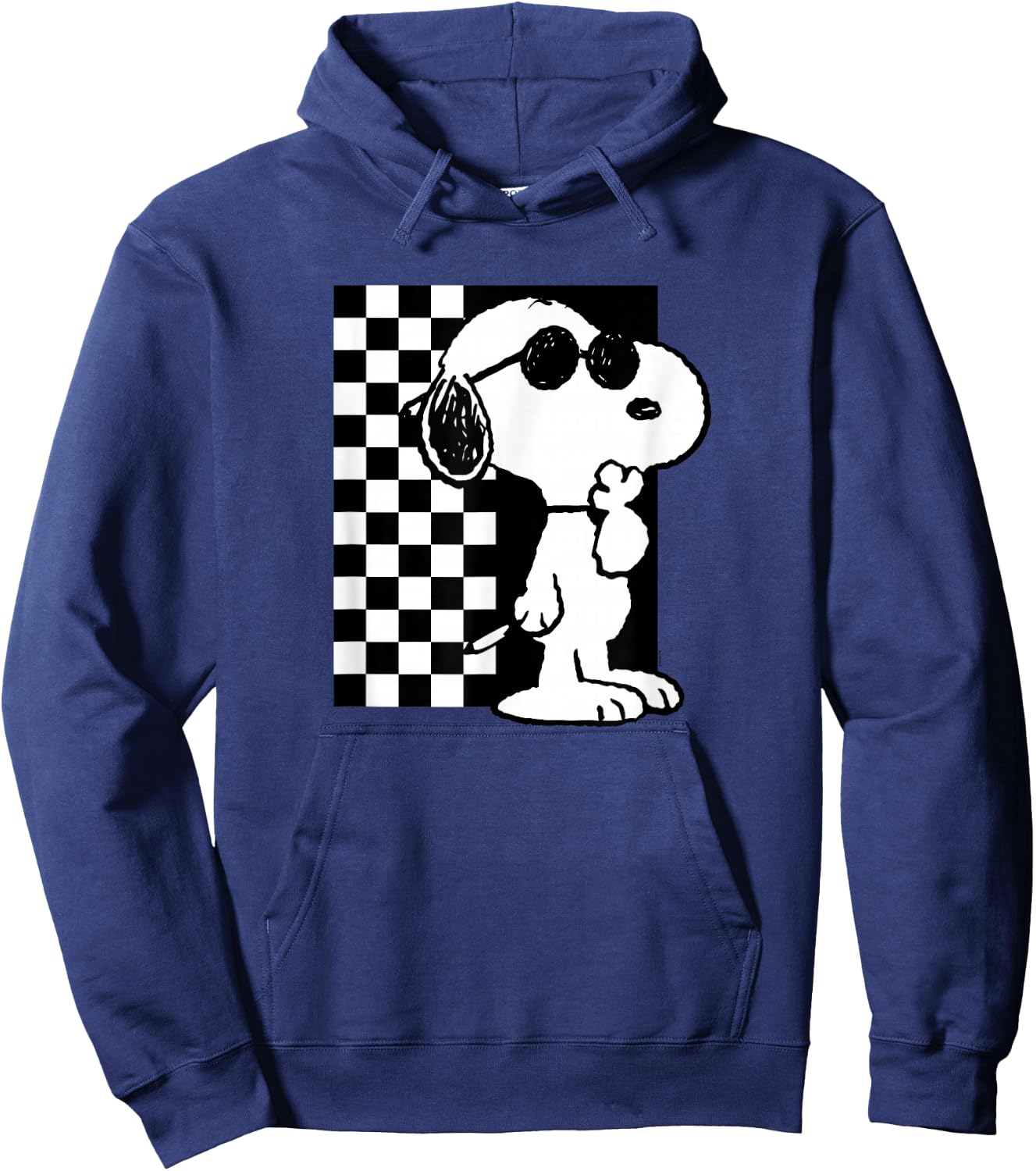 Peanuts - Snoopy Coolness Checkered Hoodie - Hoodie | Navy