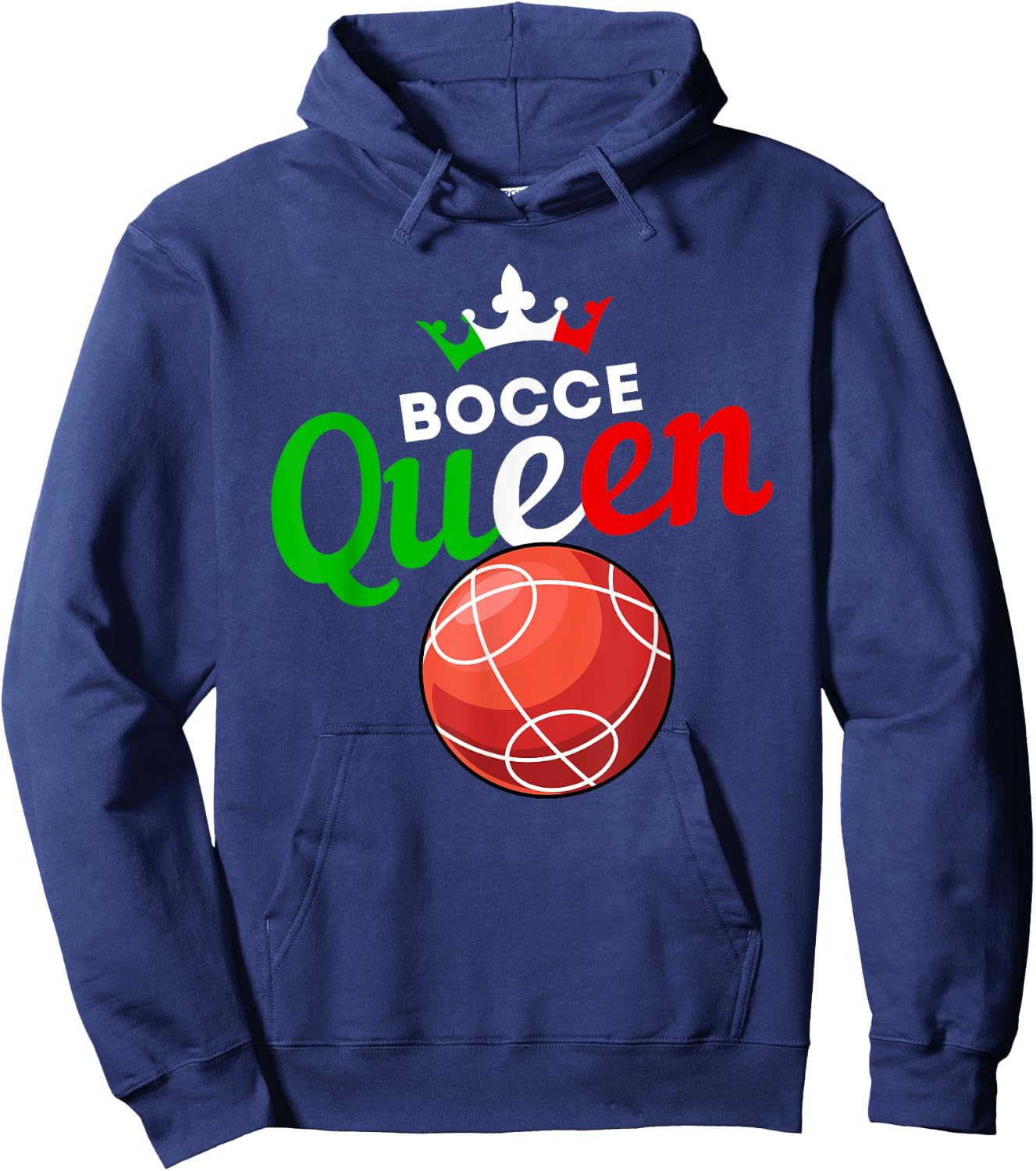 Bocce Ball Gift - Fun Yard Game - Bocce Queen Hoodie - Hoodie | Navy