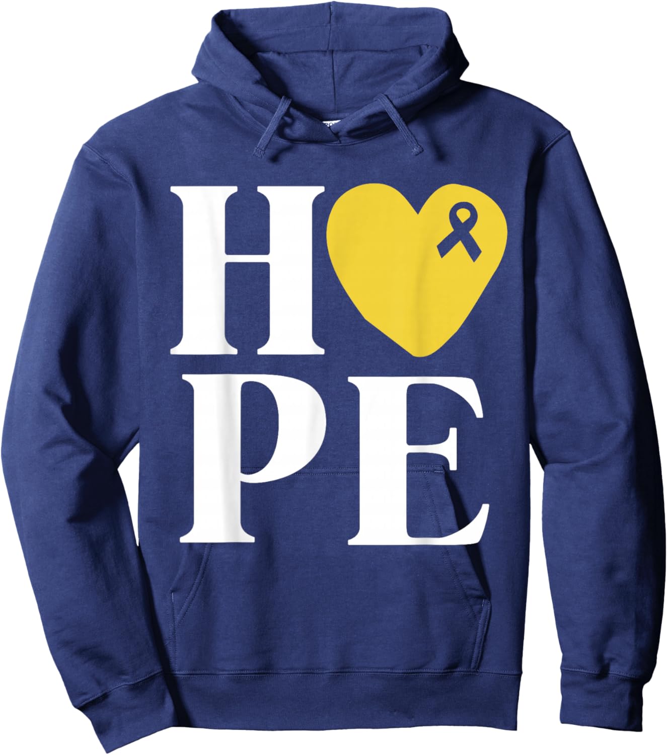 Childhood Cancer Fighter Shirts Hope Gold Ribbon Awareness Hoodie - Hoodie | Navy