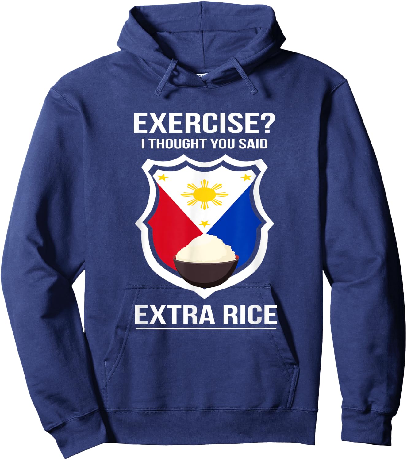 Funny Filipina Filipino Food Joke Rice Philippines Small Hoodie - Hoodie | Navy