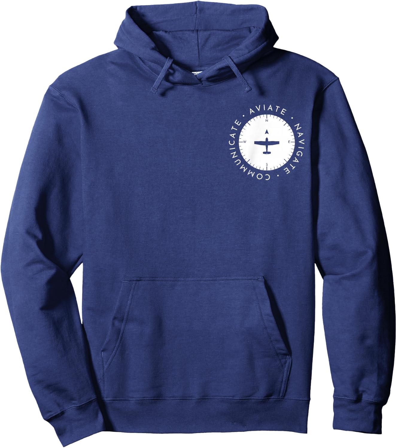Modern Aviator Pilot Aviate, Navigate Communicate Heading Hoodie - Hoodie | Navy