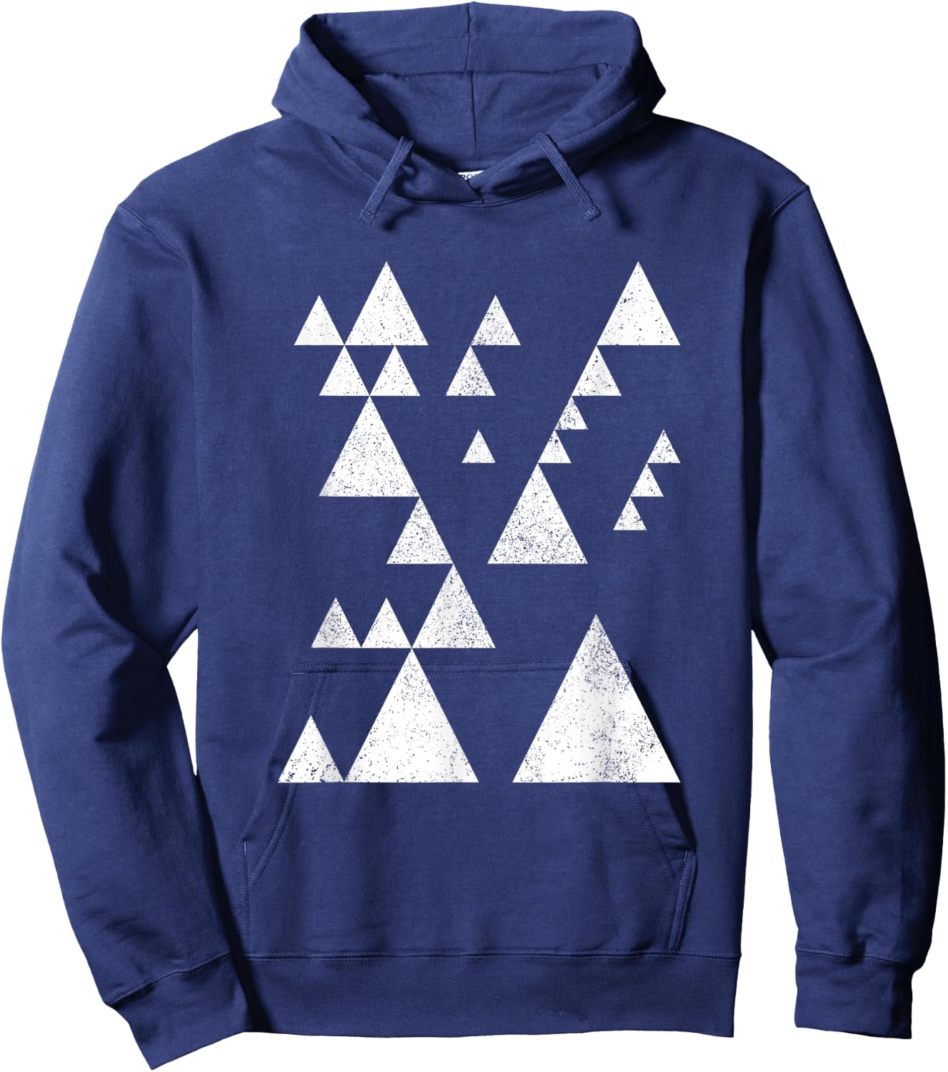 Geometric Triangles Shapes Geometry Abstract Art Distressed Hoodie - Hoodie | Navy