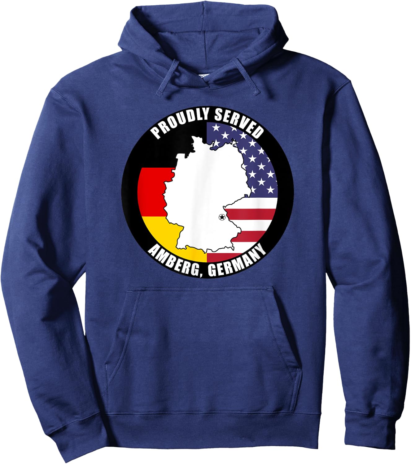 Proudly Served Amberg Germany Military Veteran Army Vet Hoodie - Hoodie | Navy