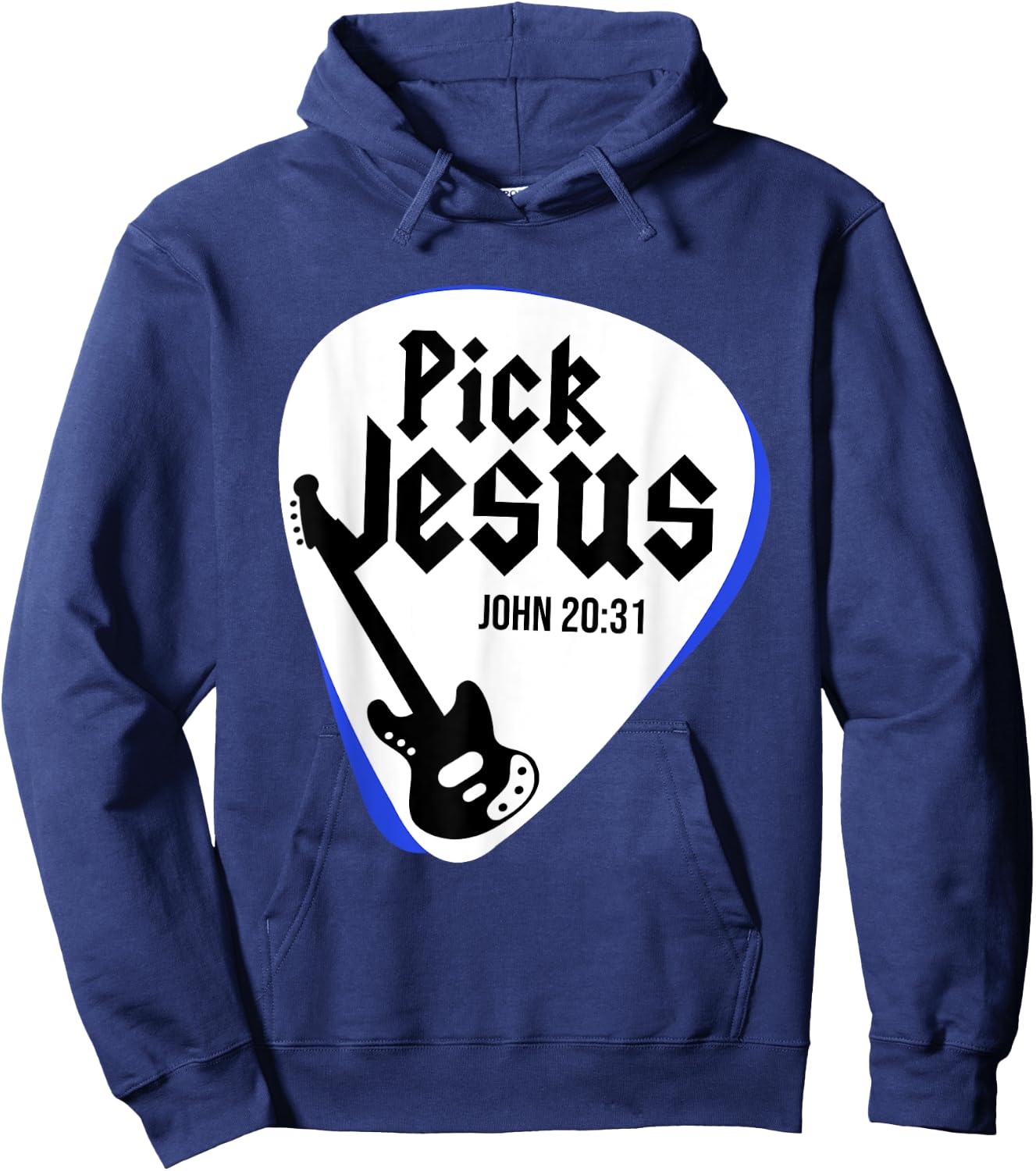 Jesus Christ Guitar Religion Christianity Catholic God Hoodie - Hoodie | Navy
