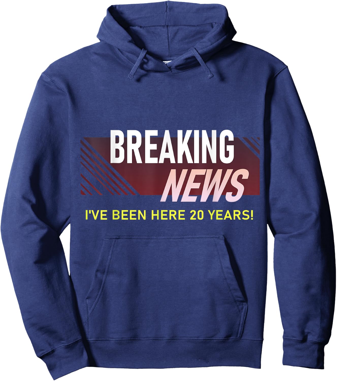 Breaking News 20 Year Work Anniversary Employee Appreciation Hoodie - Hoodie | Navy