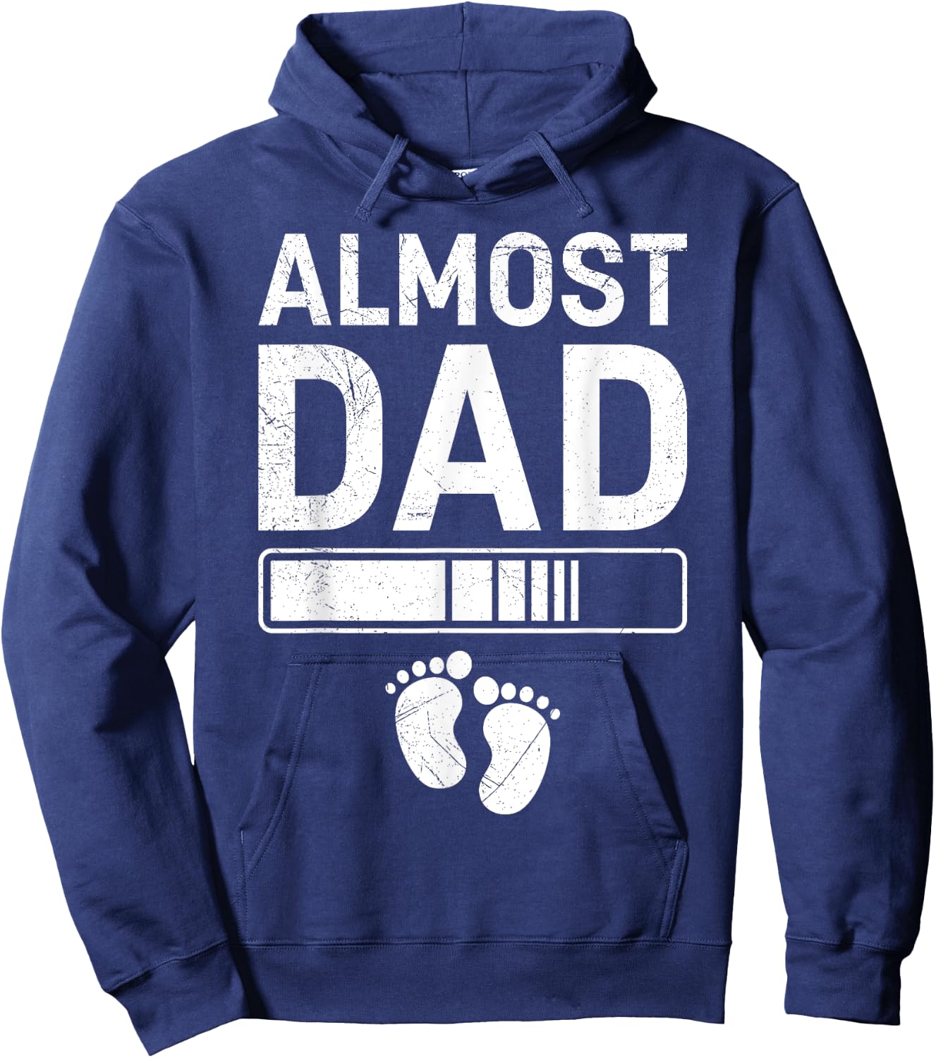 Father-to-be ALMOST DAD Fatherhood Funny Soon-to-be Dad Hoodie - Hoodie | Navy