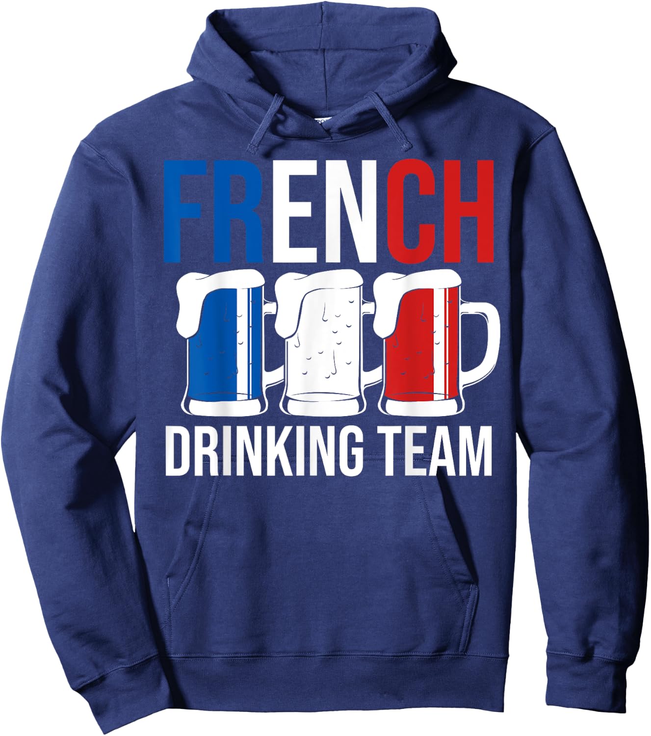 French Drinking Team Brew Beer Mug France Flag Beer Lover Hoodie - Hoodie | Navy