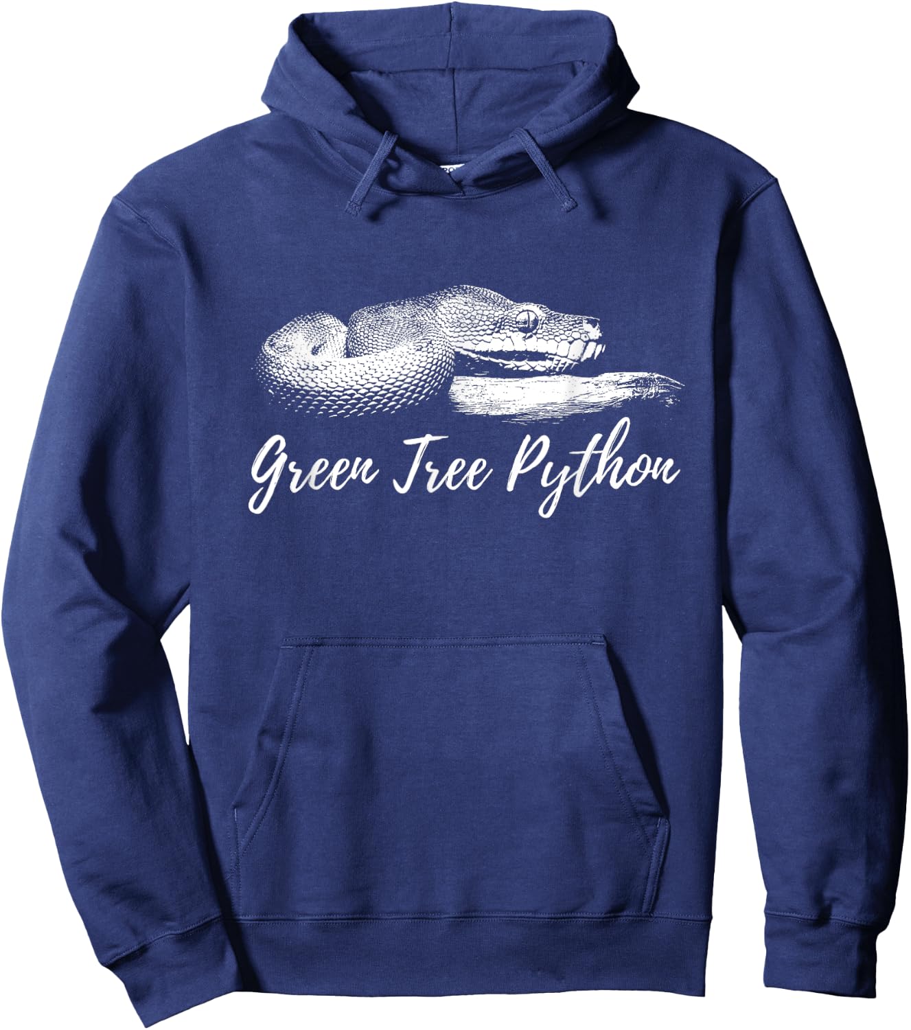 Green Tree Python Morelia Viridis Chondro Snake Hoodie - Hoodie | Navy