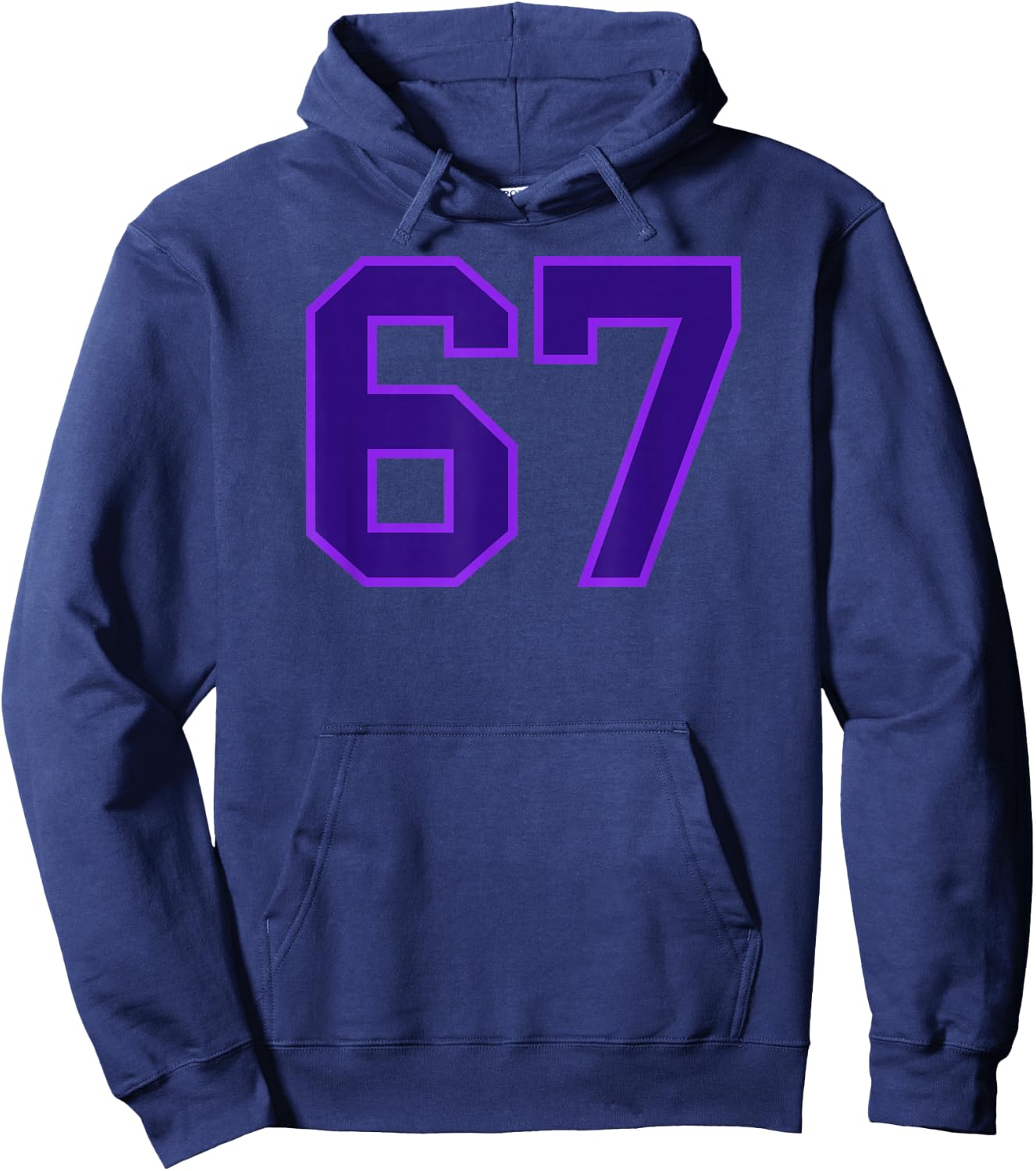 Purple Sports Team Number 67 Hoodie - Hoodie | Navy