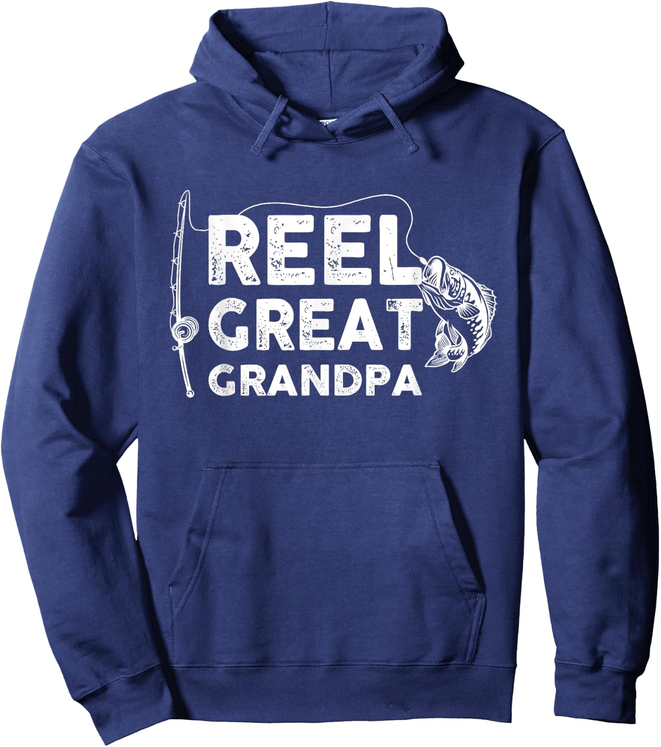 Reel Great Grandpa Fishing Daddy or Fisherman Grandpa Hoodie - Hoodie | Navy