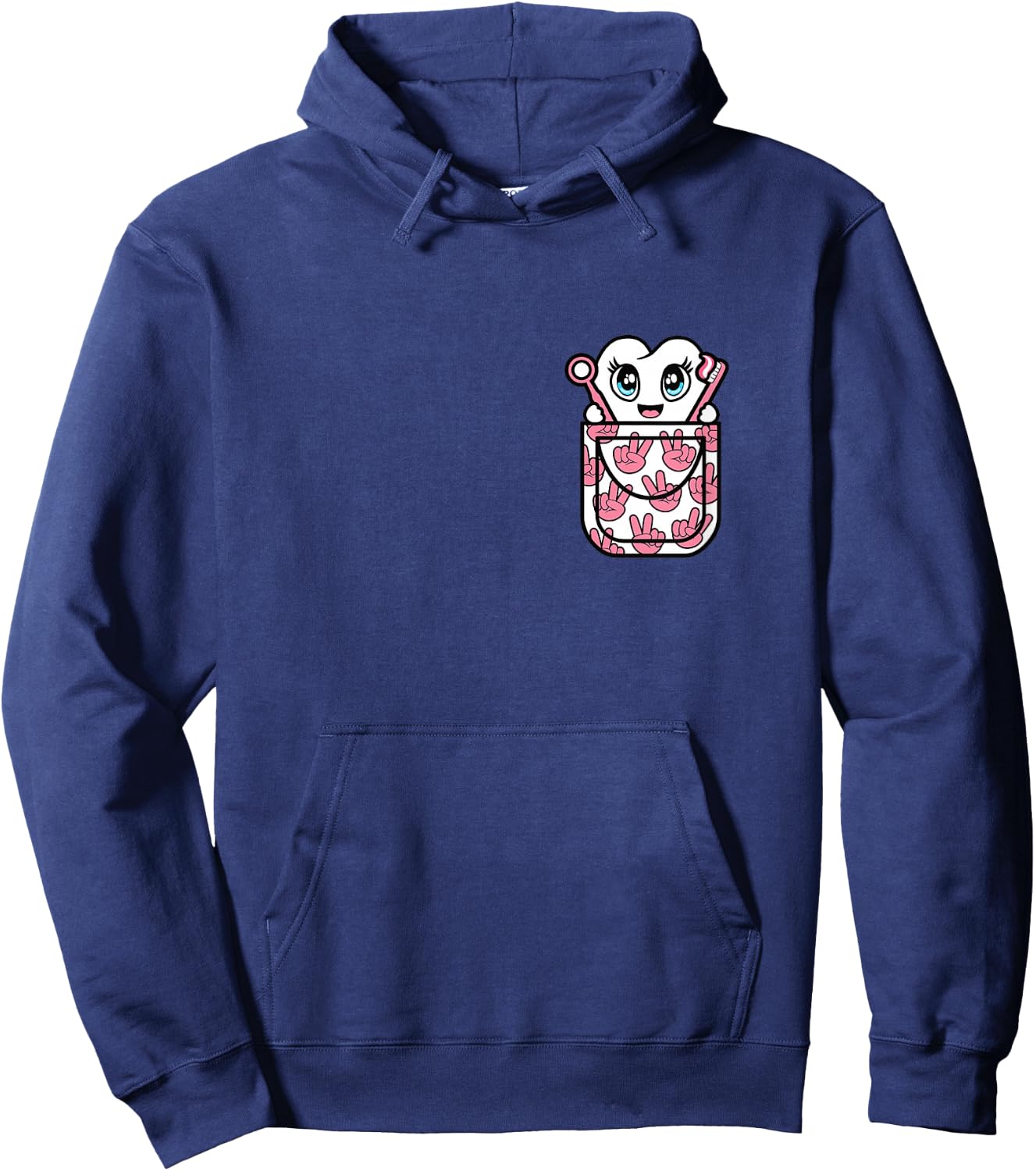 Funny Tooth Pocket Dental Hygienist Dentist Women Girls Hoodie - Hoodie | Navy