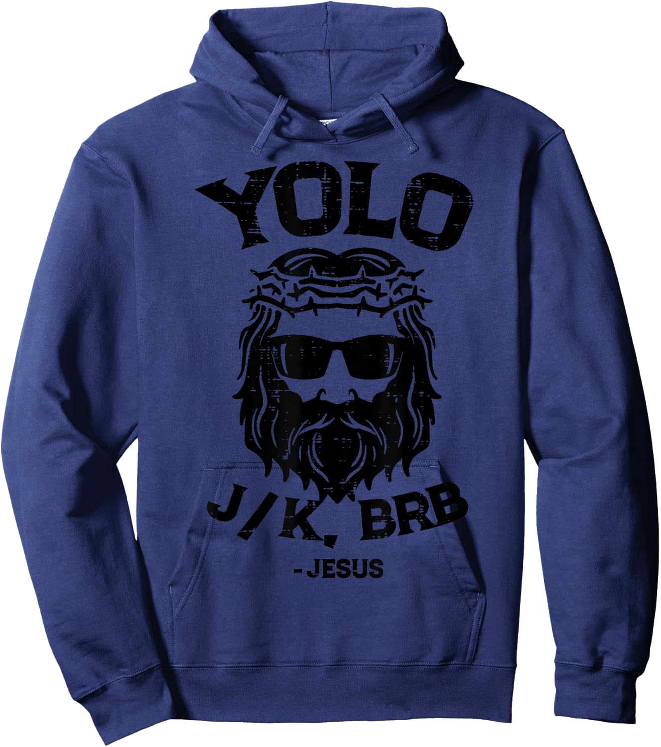 Easter Shirts Women Men Kids Children Easter Gift Yolo Jk Brb Jesus Funny Easter Day Ressurection Christians -Adults, -Kids Grey Classic Fit Short Sleeve Hoodie - Hoodie | Navy