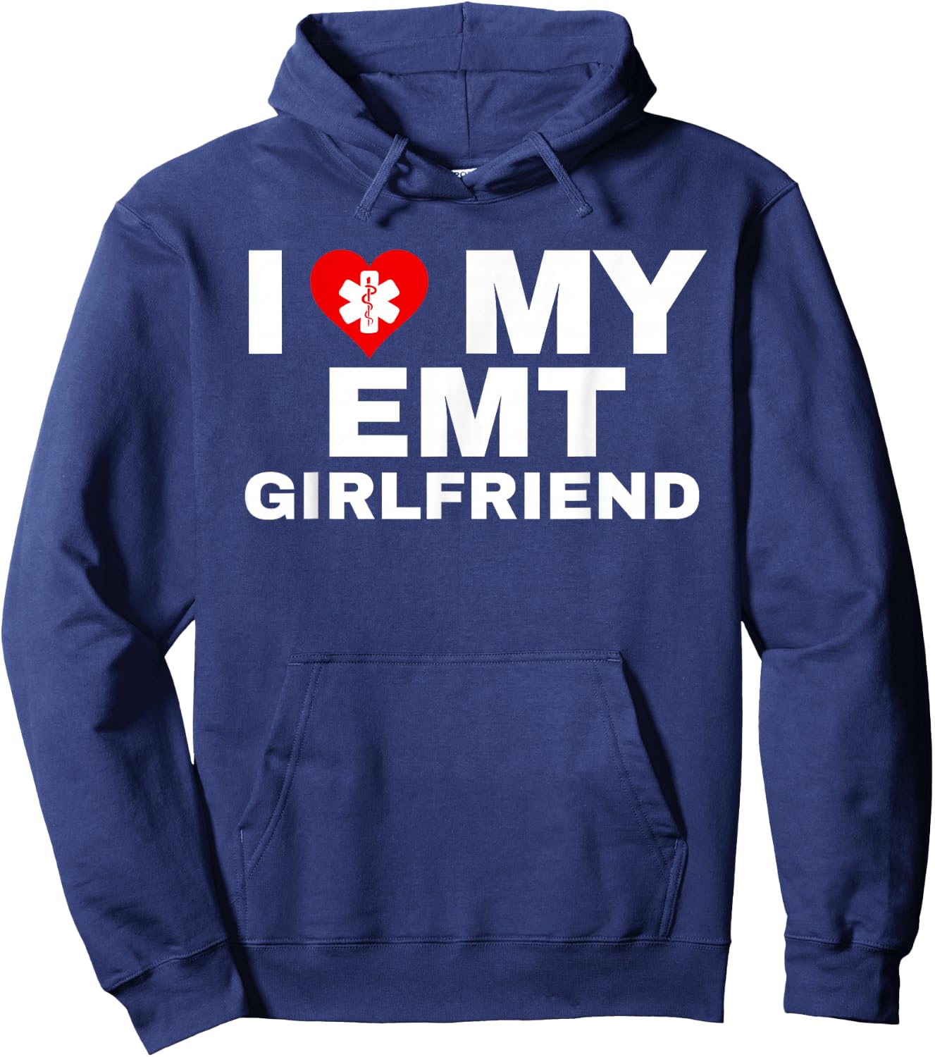 I Heart My EMT Girlfriend EMS First Responder Partner Hoodie - Hoodie | Navy