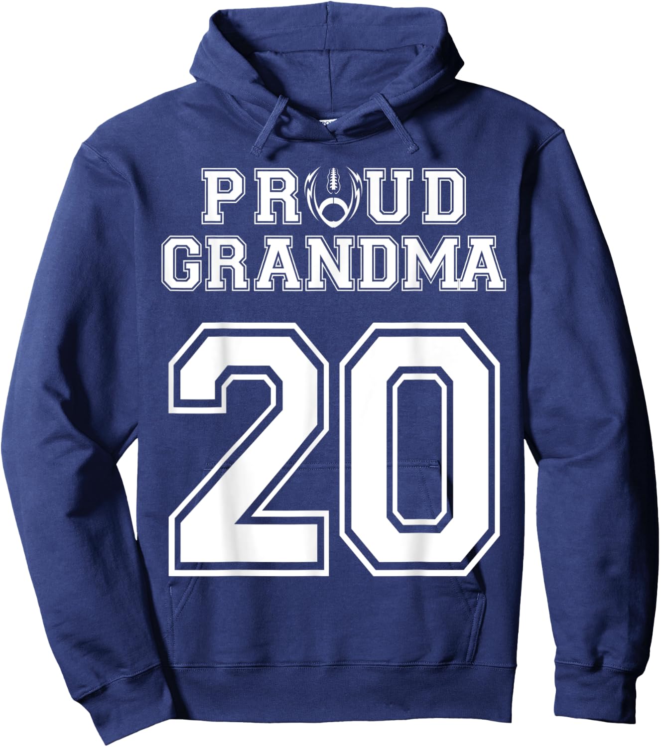 Custom Proud Football Grandma Number 20 Personalized Women Hoodie - Hoodie | Navy