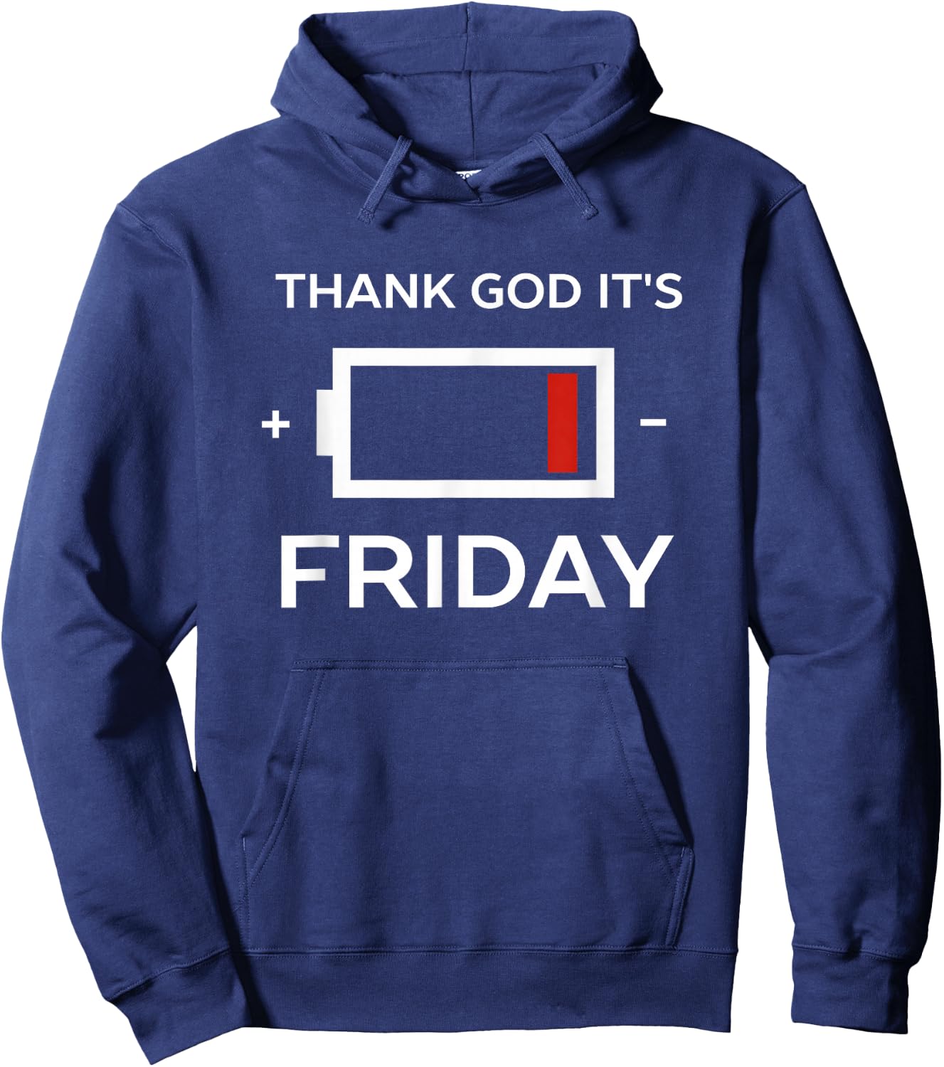 Funny TGIF Friday Low Battery Hoodie - Hoodie | Navy