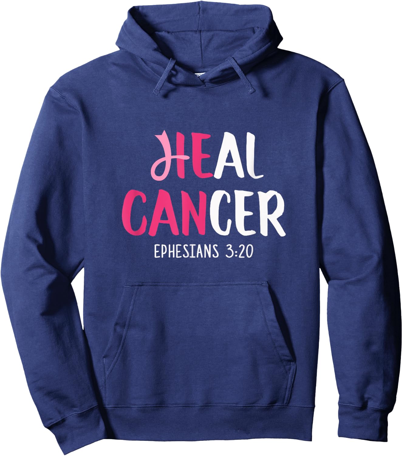 He Can Heal Cancer Breast Cancer Awareness Christian Hoodie - Hoodie | Navy