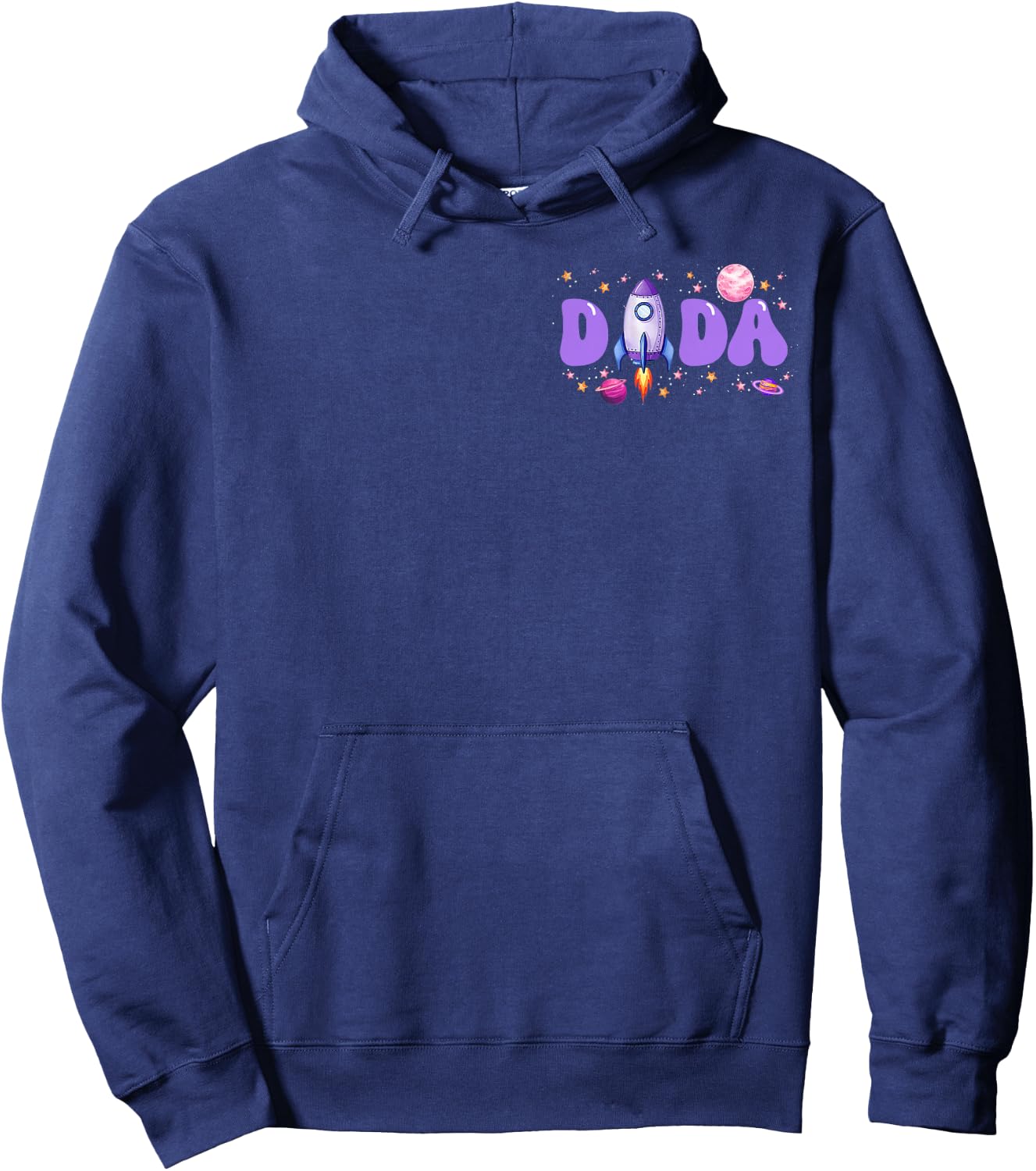 Two The Moon Dada of The Birthday Girl Astronaut Family Hoodie - Hoodie | Navy