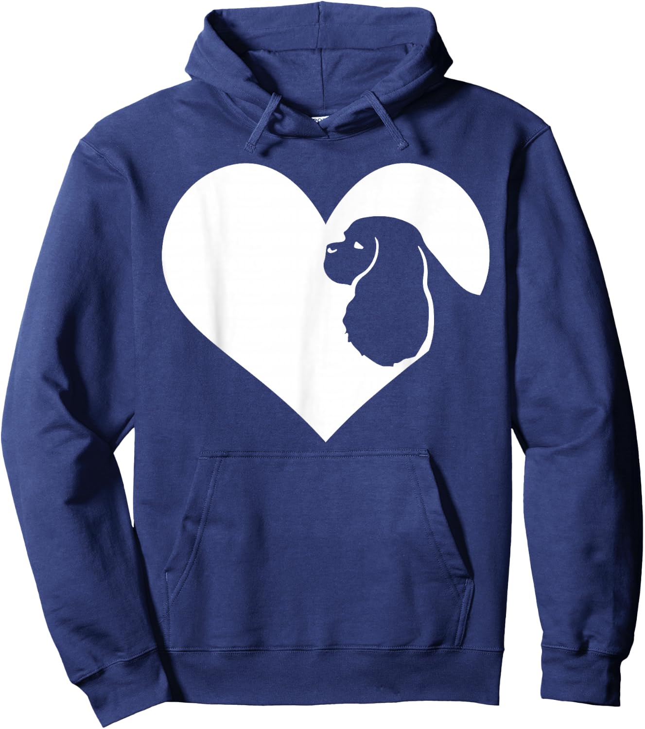 CKC Heart Silhouette Cavalier King Charles Spaniel Hoodie - Hoodie | Navy