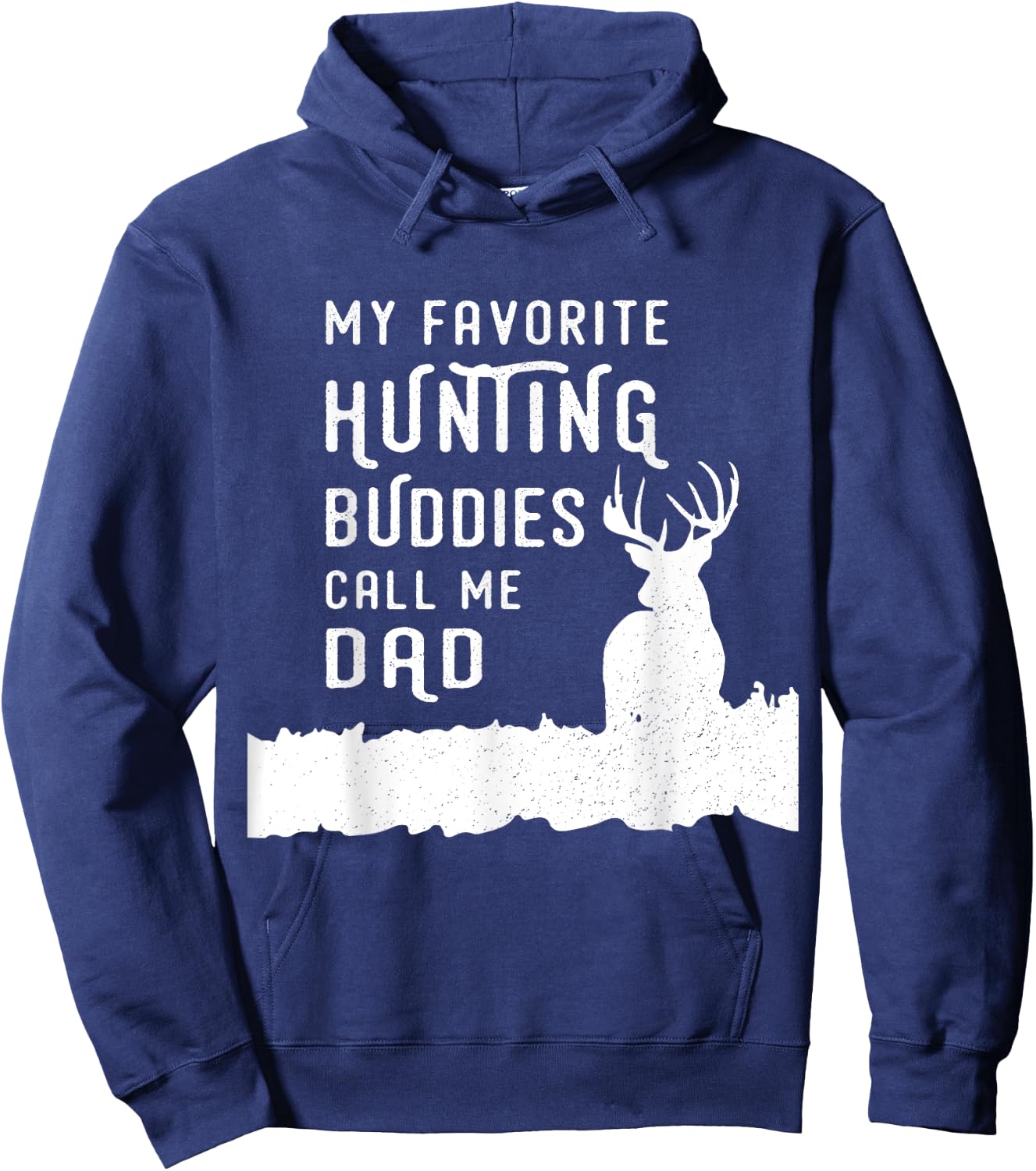 Hunter Dad Hunts Deer With Kids Sons Daughter Gift From Kids Hoodie - Hoodie | Navy