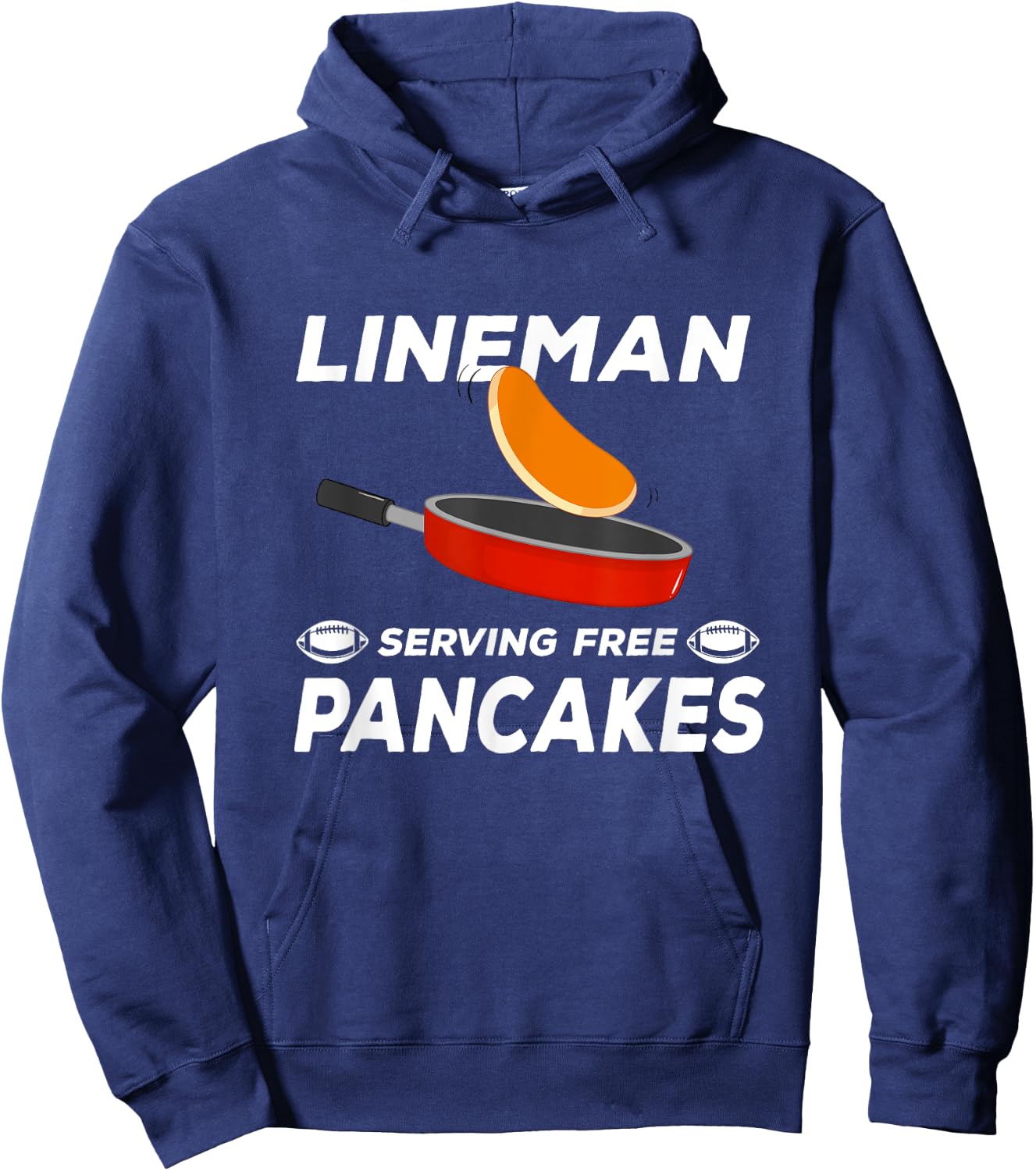 Lineman Serving Pancakes Football Lineman Hoodie - Hoodie | Navy