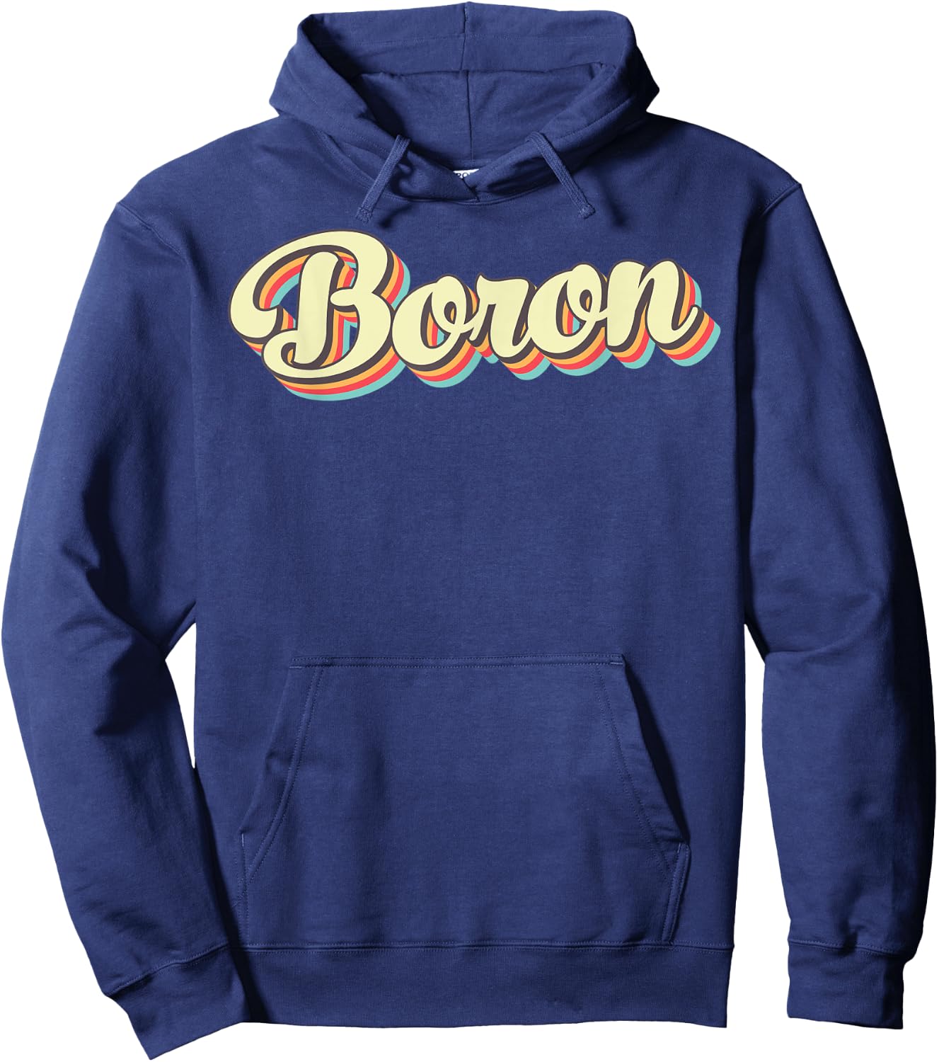 Boron Retro Art Baseball Font Vintage Hoodie - Hoodie | Navy