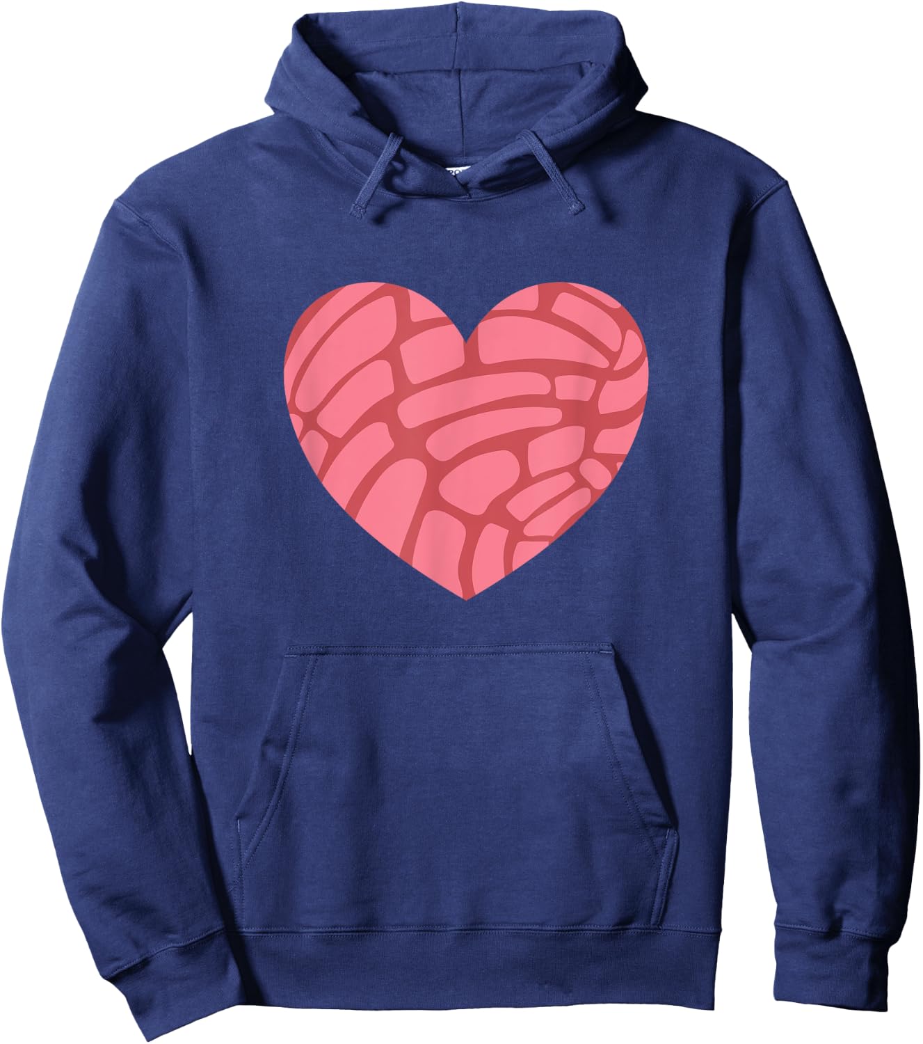 Concha Mexican Sweet Bun Heart Hoodie - Hoodie | Navy