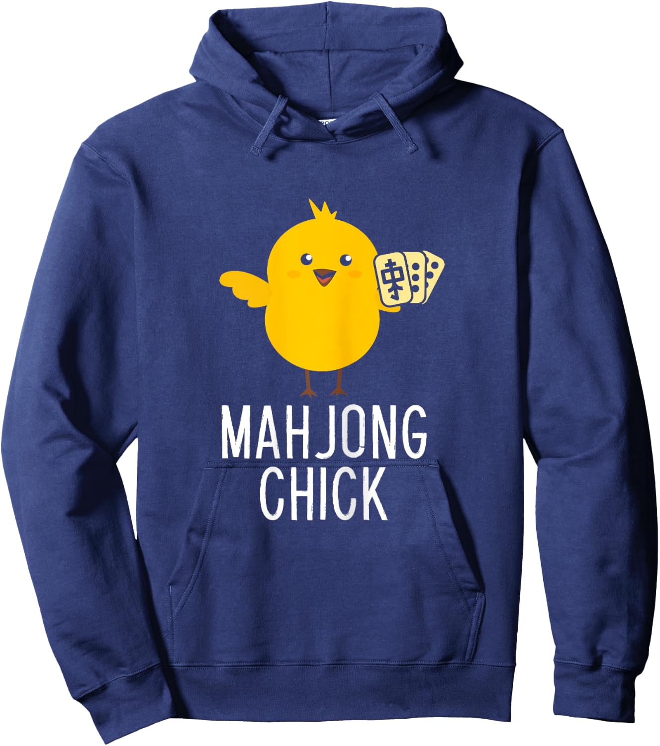 Mahjong Chick Player Board Game Mah-Jongg China Solitaire Hoodie - Hoodie | Navy
