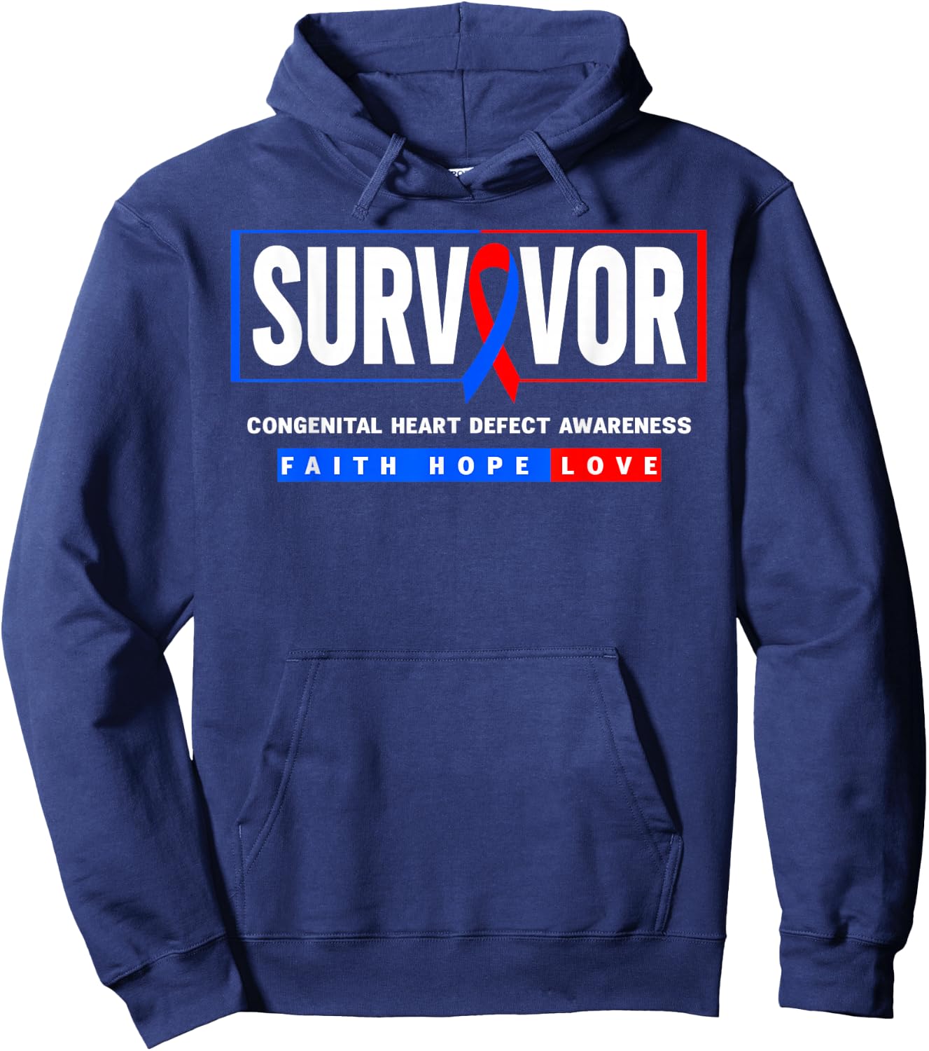 CHD Survivor Shirt - CHD Congenital Heart Defect Awareness Hoodie - Hoodie | Navy