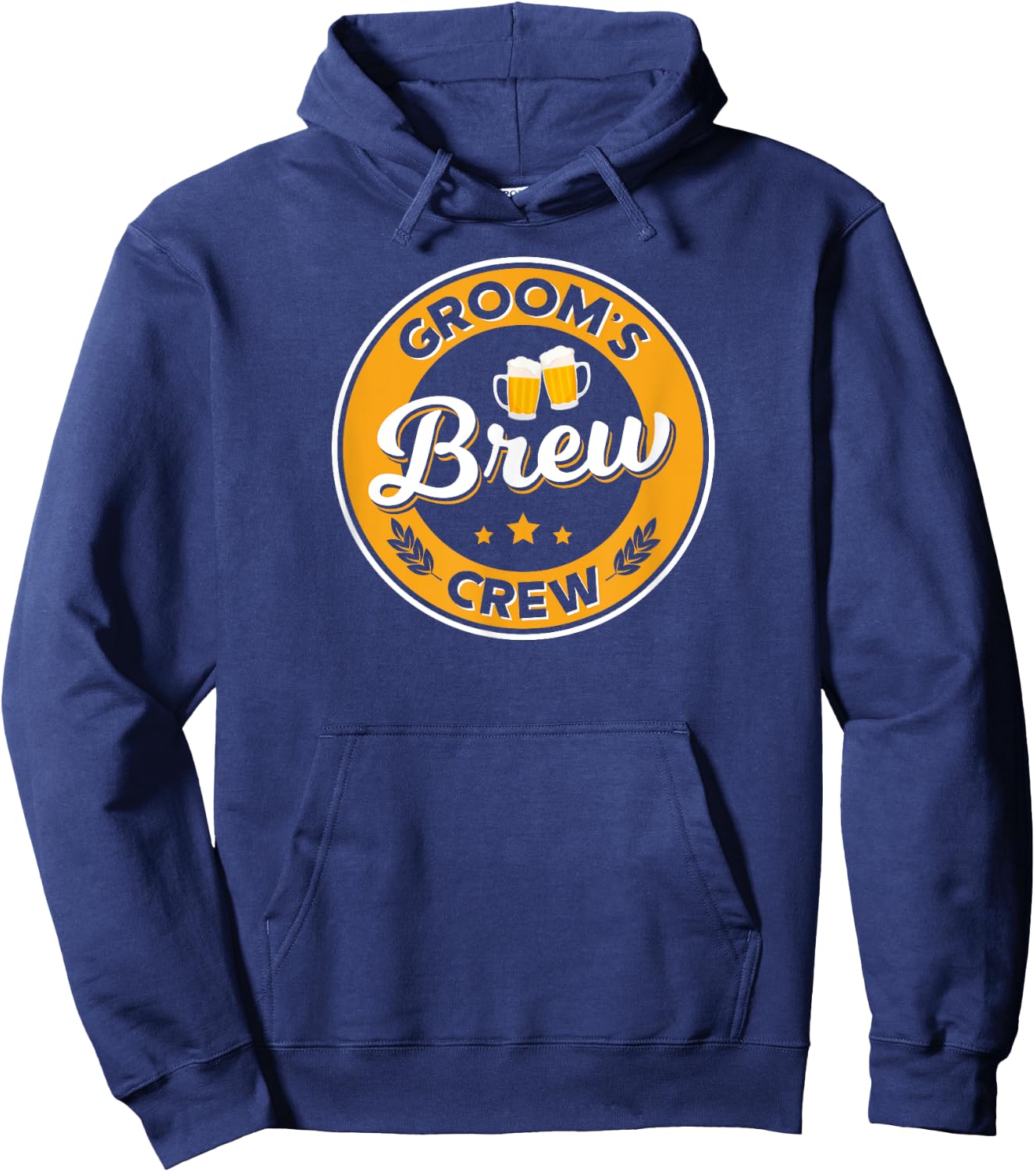Groom's Brew Crew T Shirt Stag Party Beer Groomsmen Apparel Hoodie - Hoodie | Navy