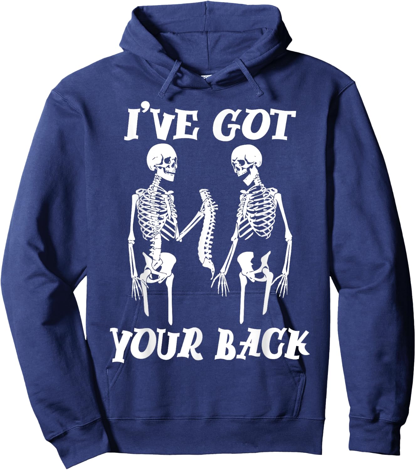 I've Got Your Back Halloween Skeleton Skull Men and Women Hoodie - Hoodie | Navy