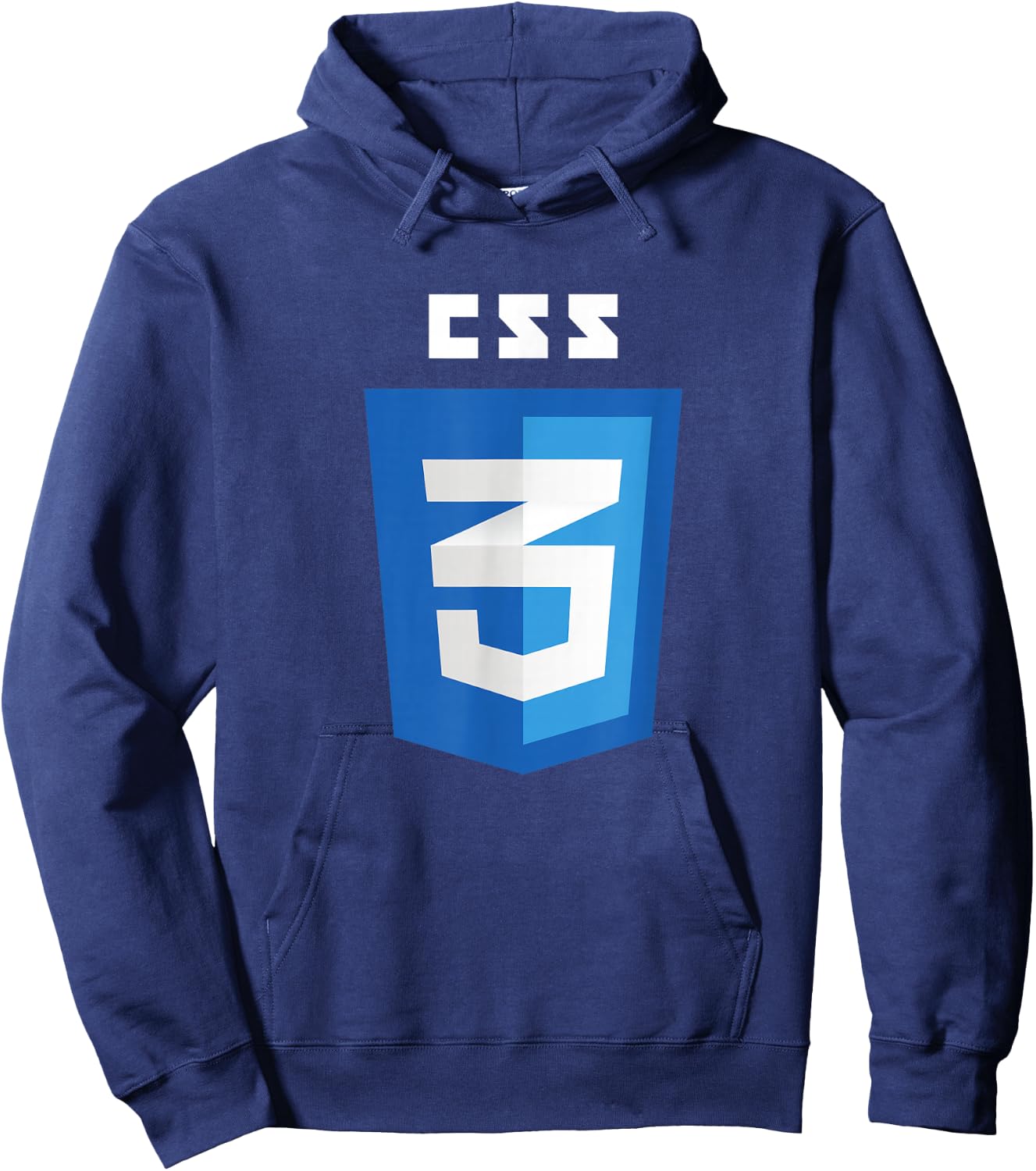 White CSS3 Text Word Official Logo Hoodie - Hoodie | Navy