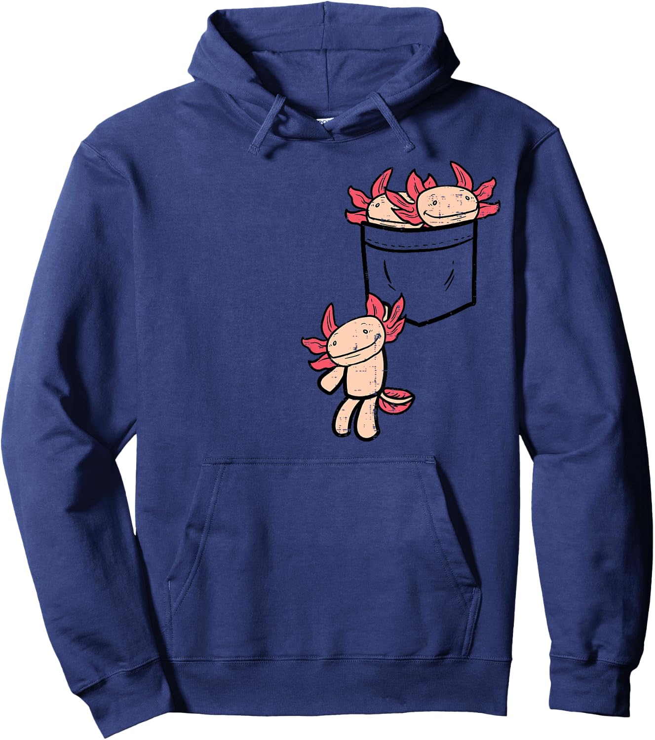 Pocket Axolotls Cute Salamander Pet Owner Men Women Kids Hoodie - Hoodie | Navy