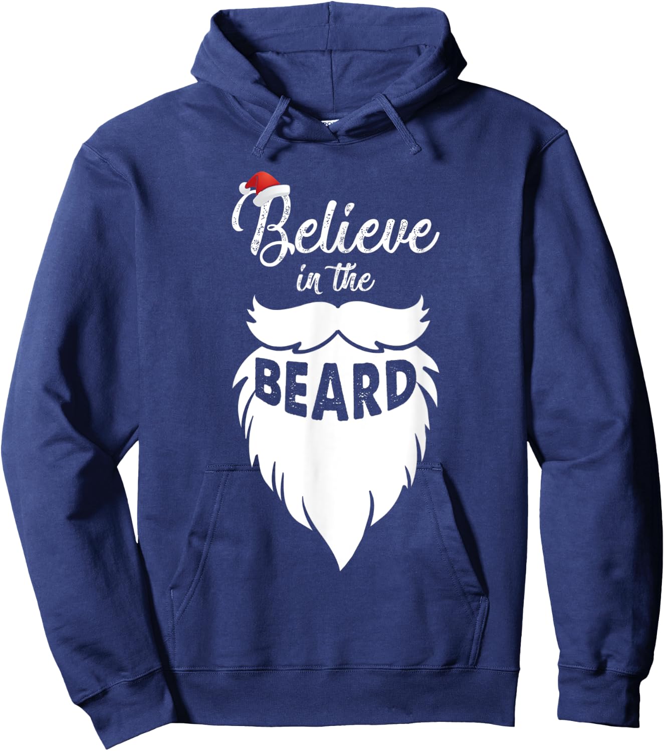 Believe in the Beard Christmas Santa Claus Xmas Gift Hoodie - Hoodie | Navy