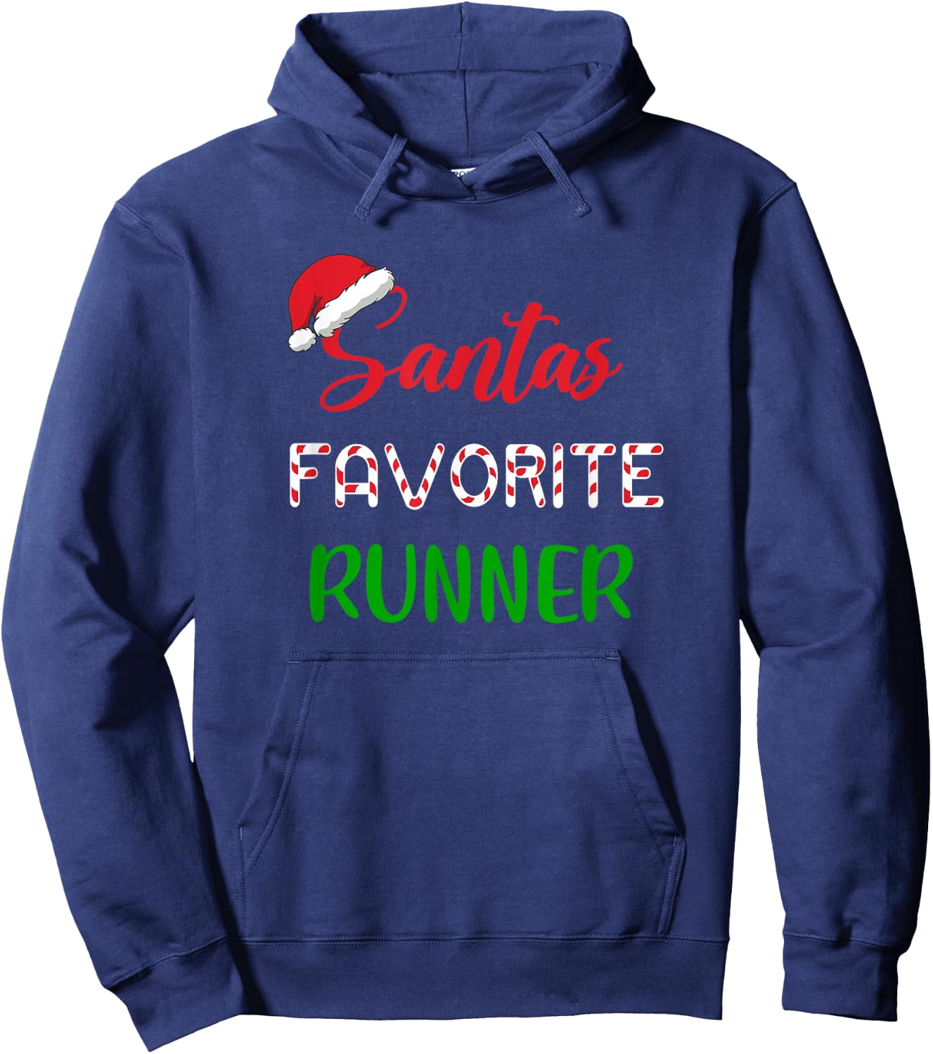 Santa's Favorite Runner Christmas Cross Country Hoodie - Hoodie | Navy