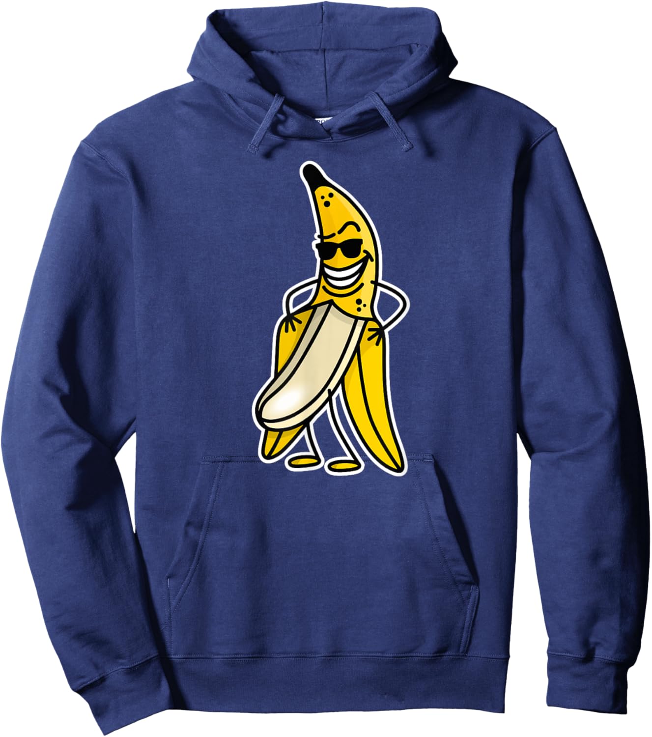 Funny naked banana flashing banana stripper streaker cartoon Hoodie - Hoodie | Navy