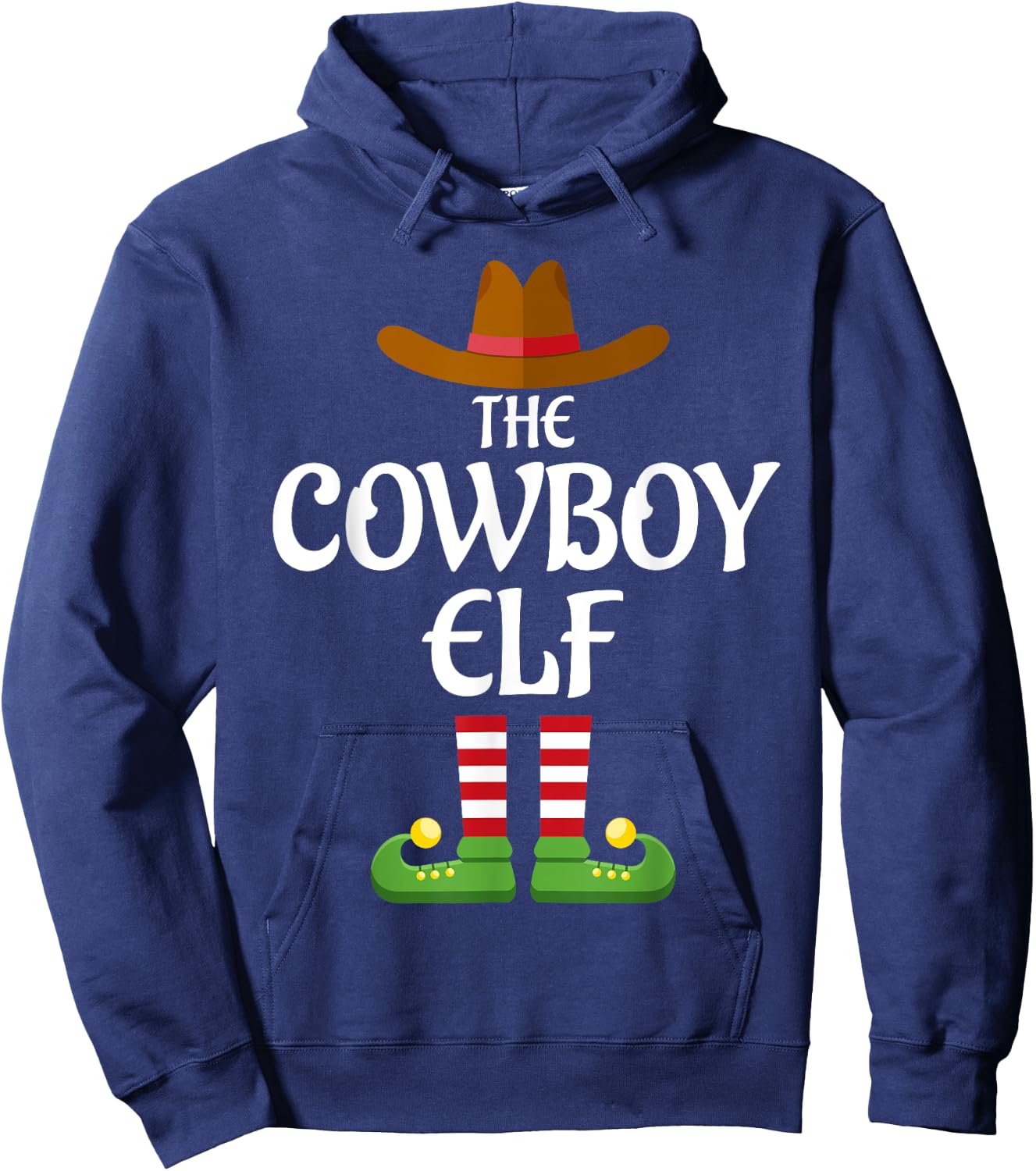 Cowboy Elf Family Matching Group Christmas Country Hoodie - Hoodie | Navy