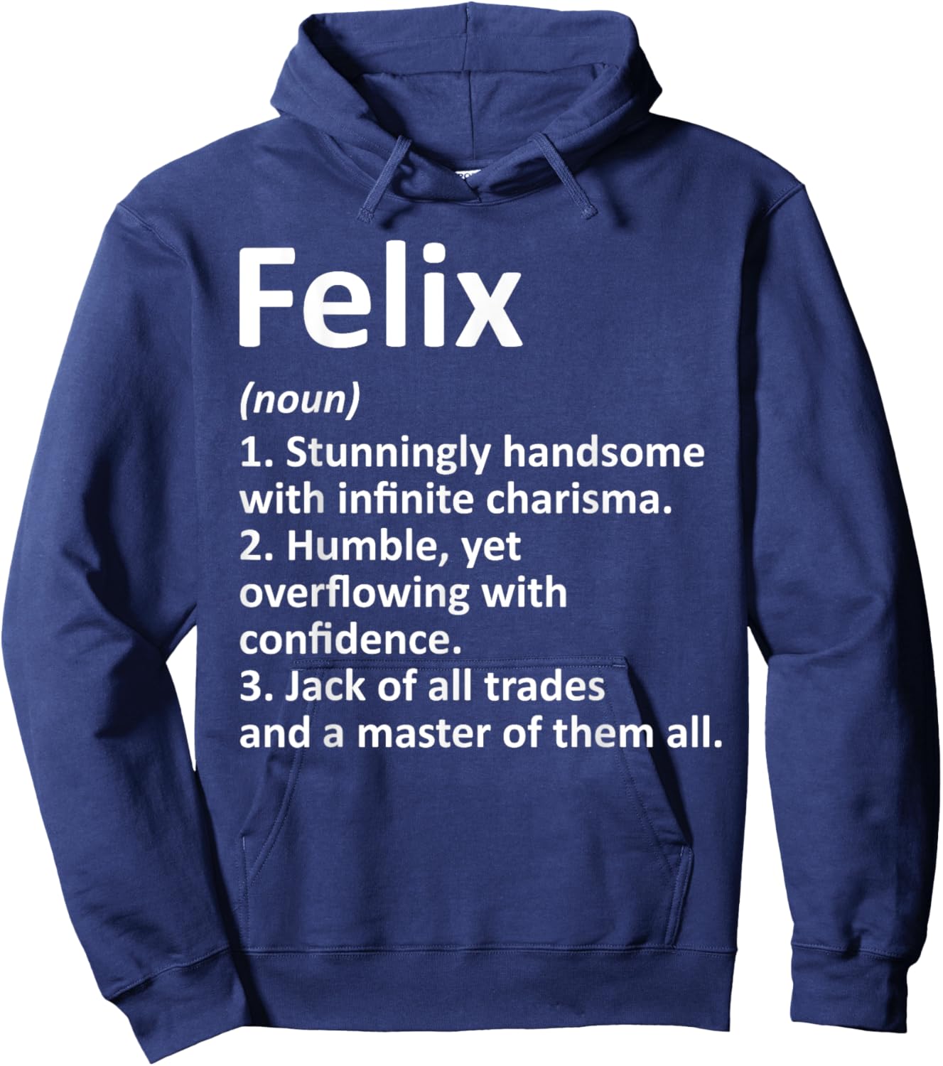 FELIX Definition Personalized Name Funny Birthday Gift Hoodie - Hoodie | Navy