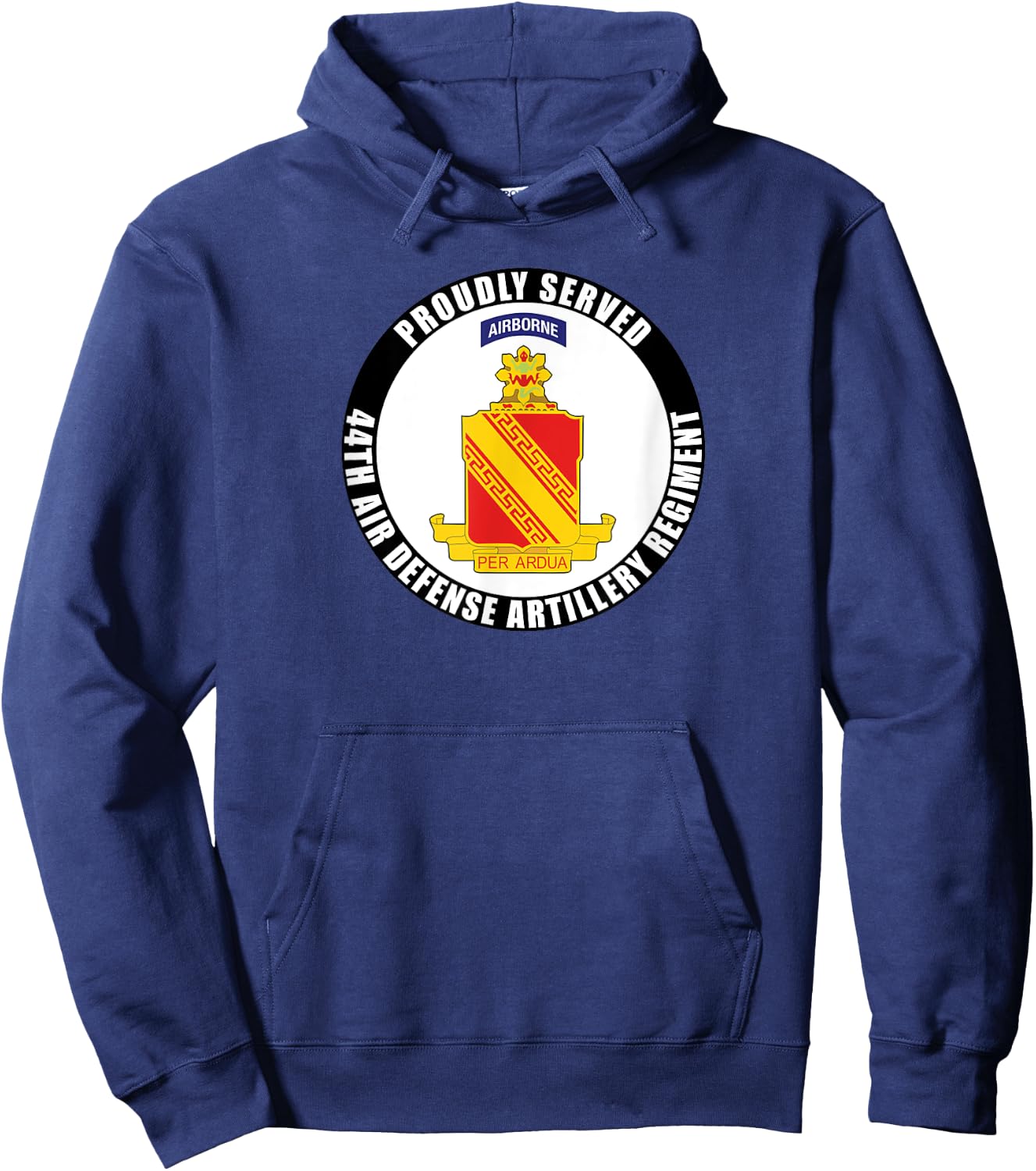 Proudly Served 44th Air Defense Artillery Regiment Army Vet Hoodie - Hoodie | Navy