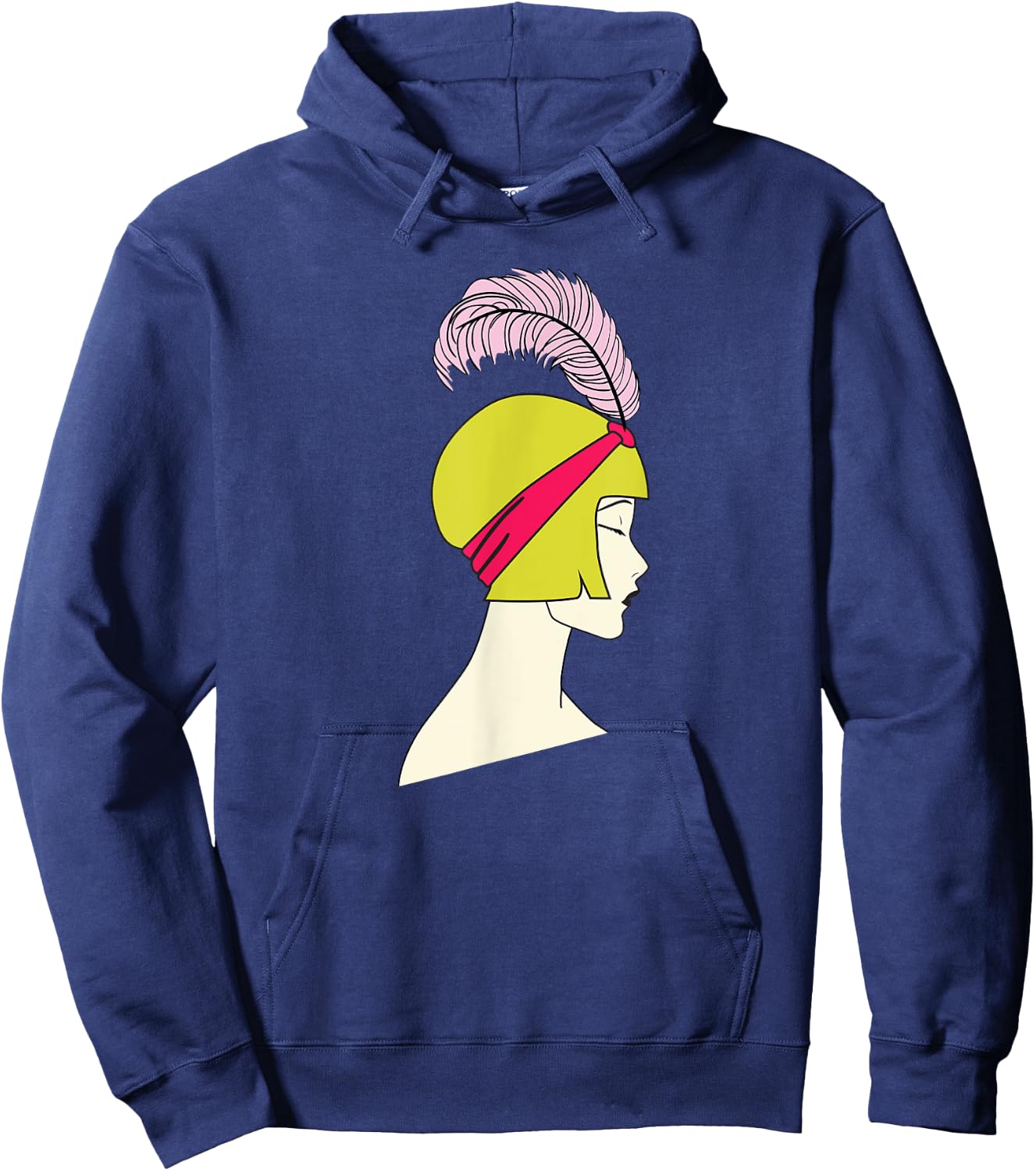 Flapper - Art Deco Girl Artsy Roaring Twenties Hoodie - Hoodie | Navy
