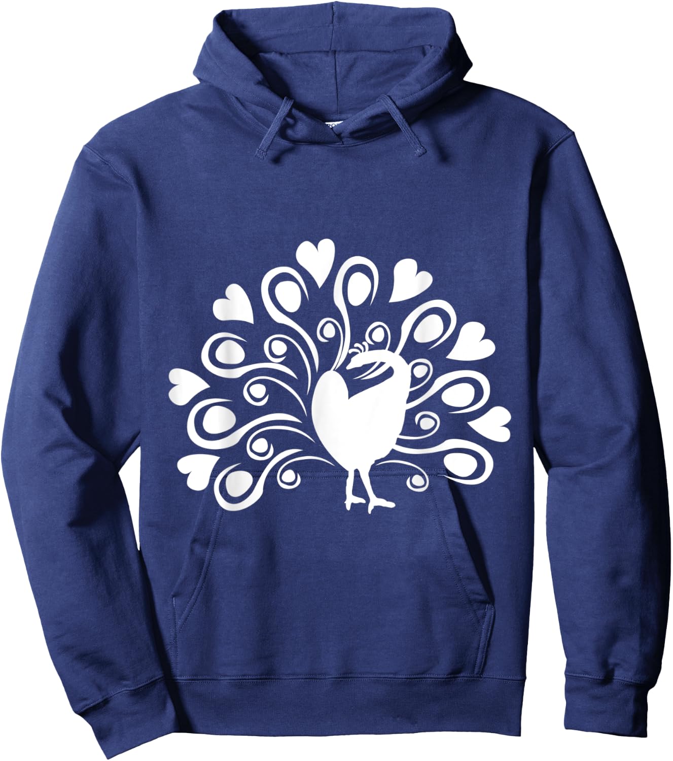 Peacock Butterfly With Heart Plumage Bird Lover Bird Hoodie - Hoodie | Navy